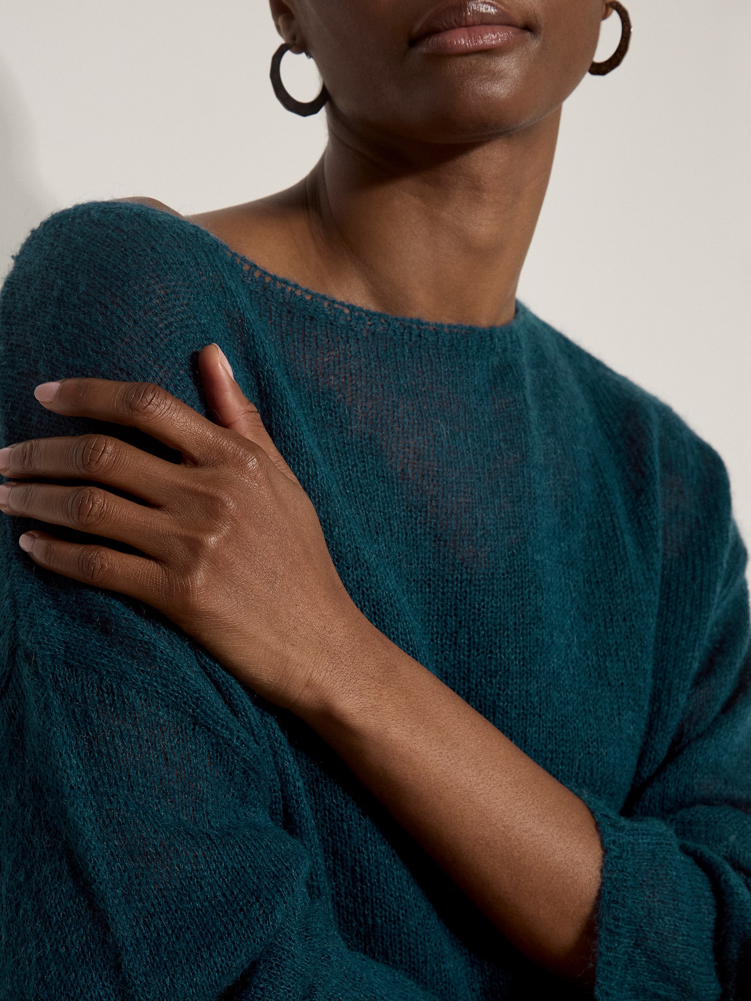 Apricot Strickpullover »Leichter, gebürsteter Oversize-Pullover« mit U-Boot-Ausschnitt