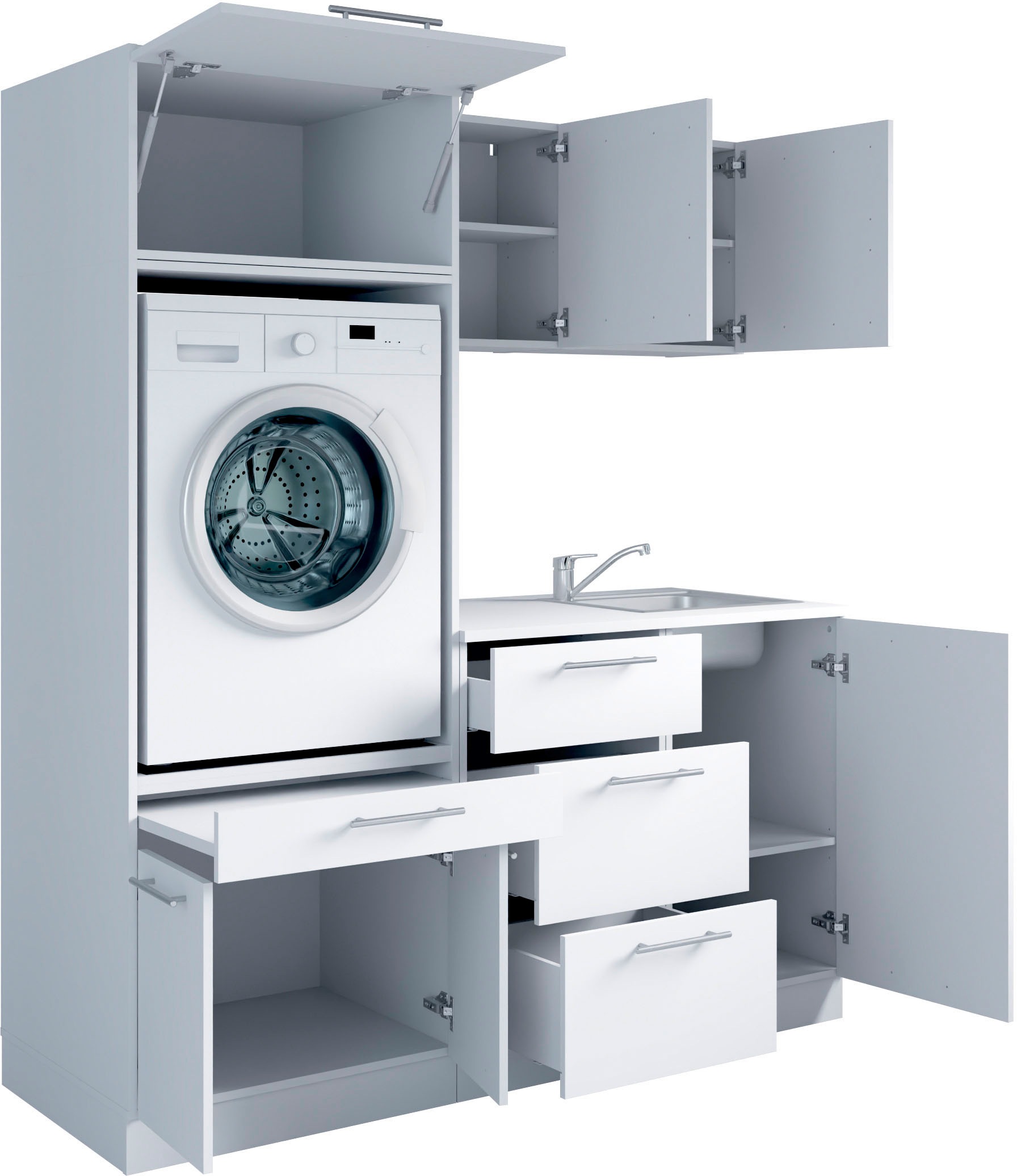 Laundreezy Mehrzweckschrank-Set »Laundreezy, 6-tlg. Mehrzweckschrank-Set B/H/T 168/238/68 cm« 6 Stk. tlg.