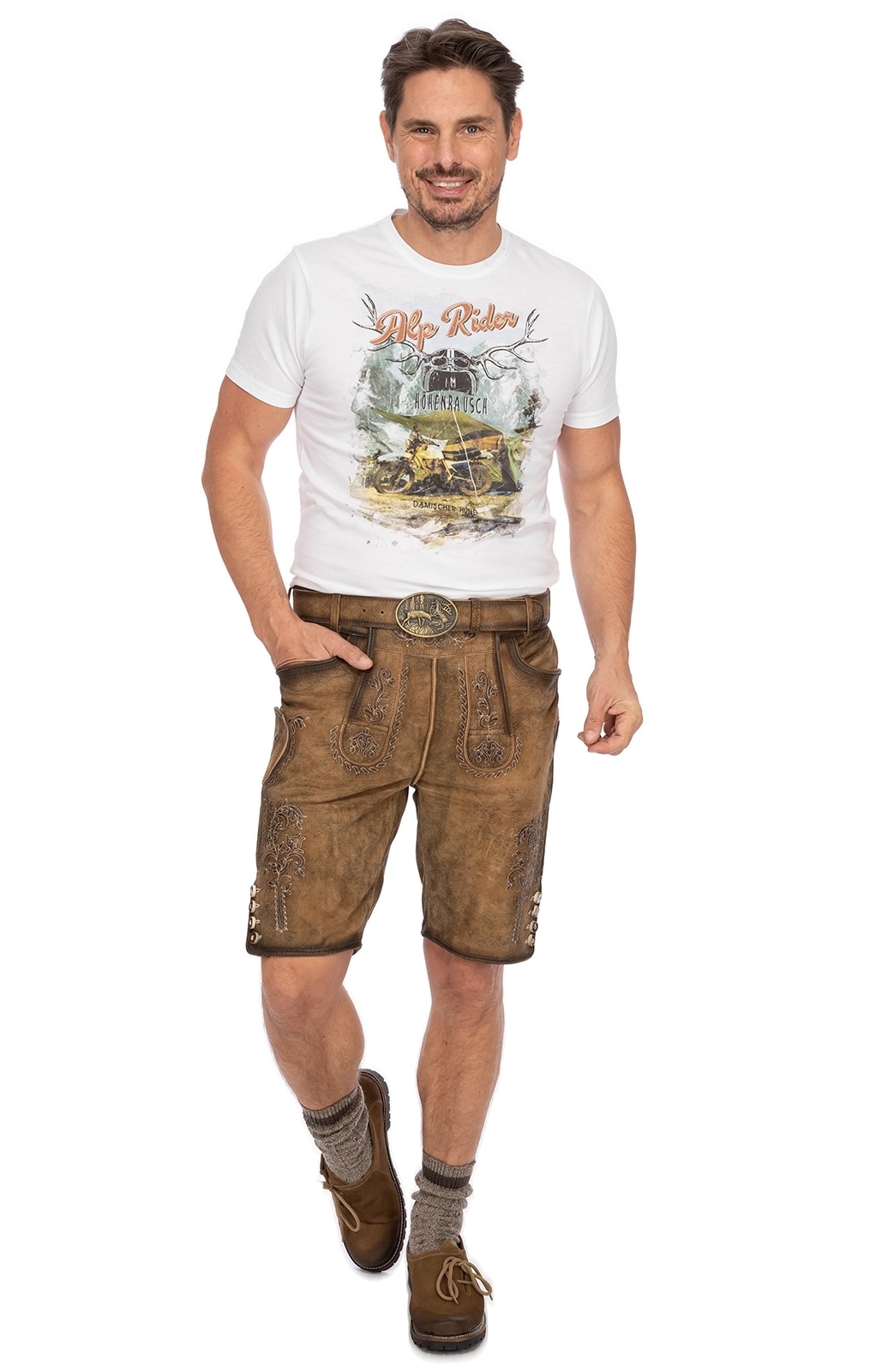Gwandler Lederhose »Lederhose FLORIAN-gespeckt«
