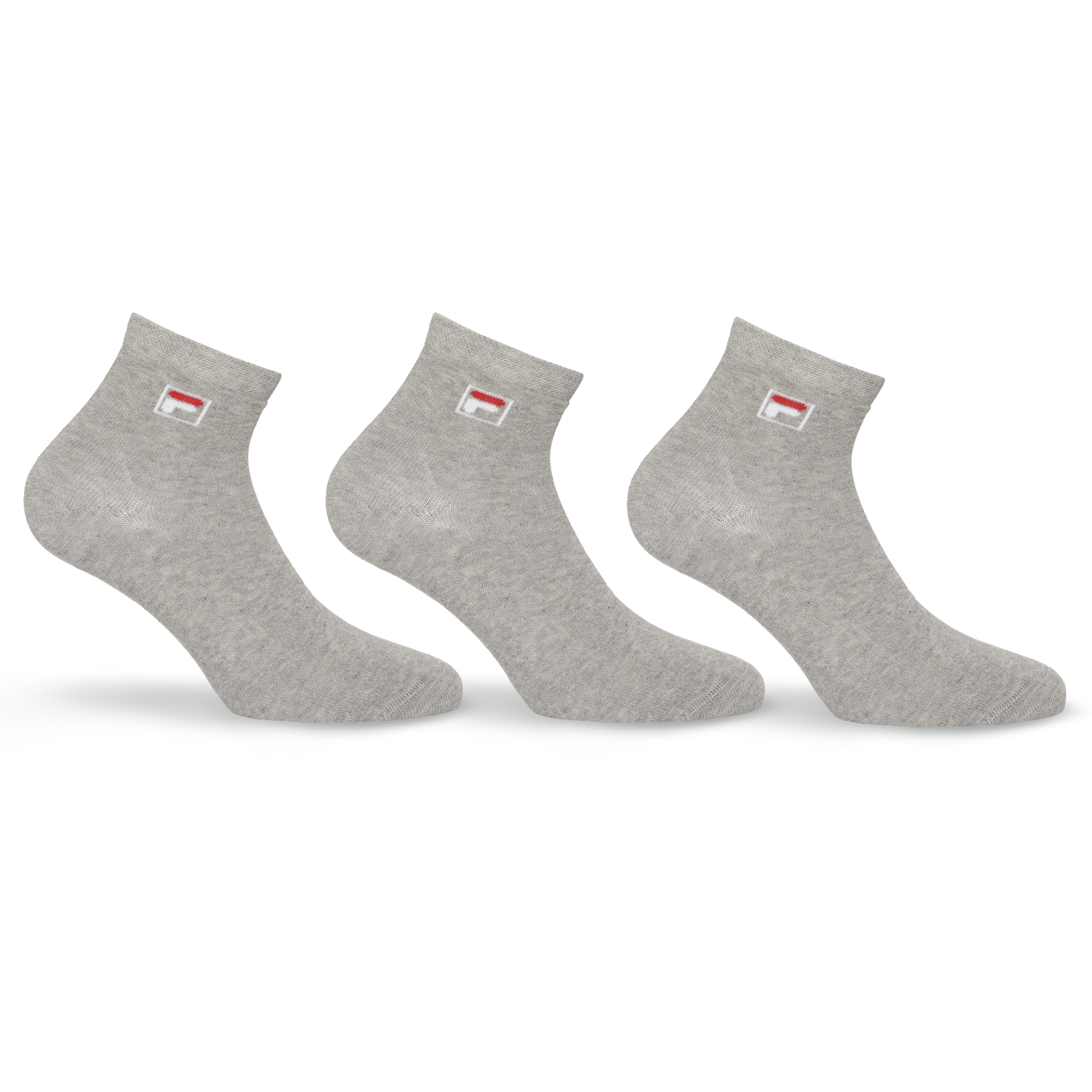 Fila Kurzsocken "UNISEX QUARTER PLAIN SOCKS" 3 Paar tlg. mit eingestrickem Logo