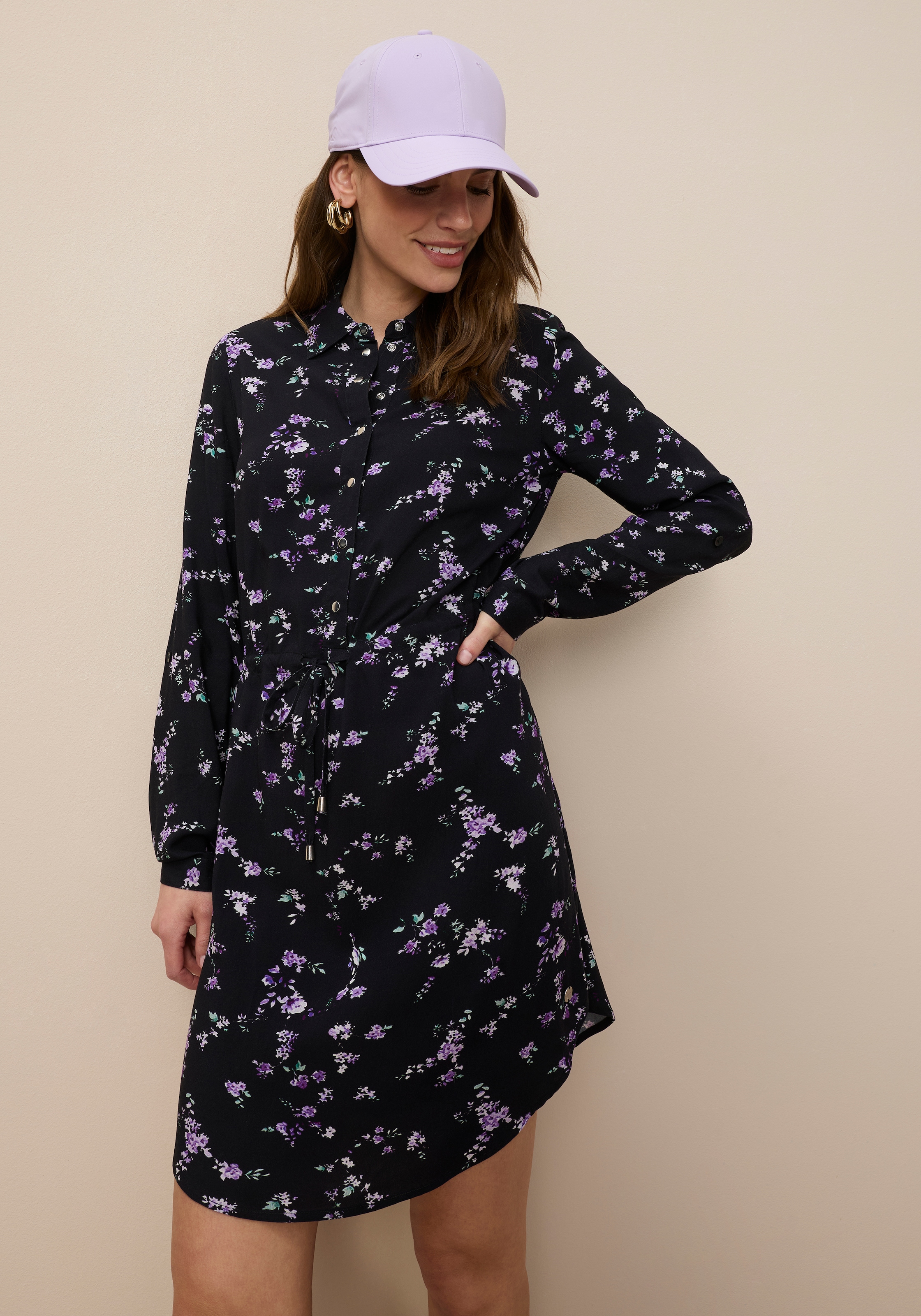 Tamaris Hemdblusenkleid aus Viskoseweb mit Print günstig online kaufen