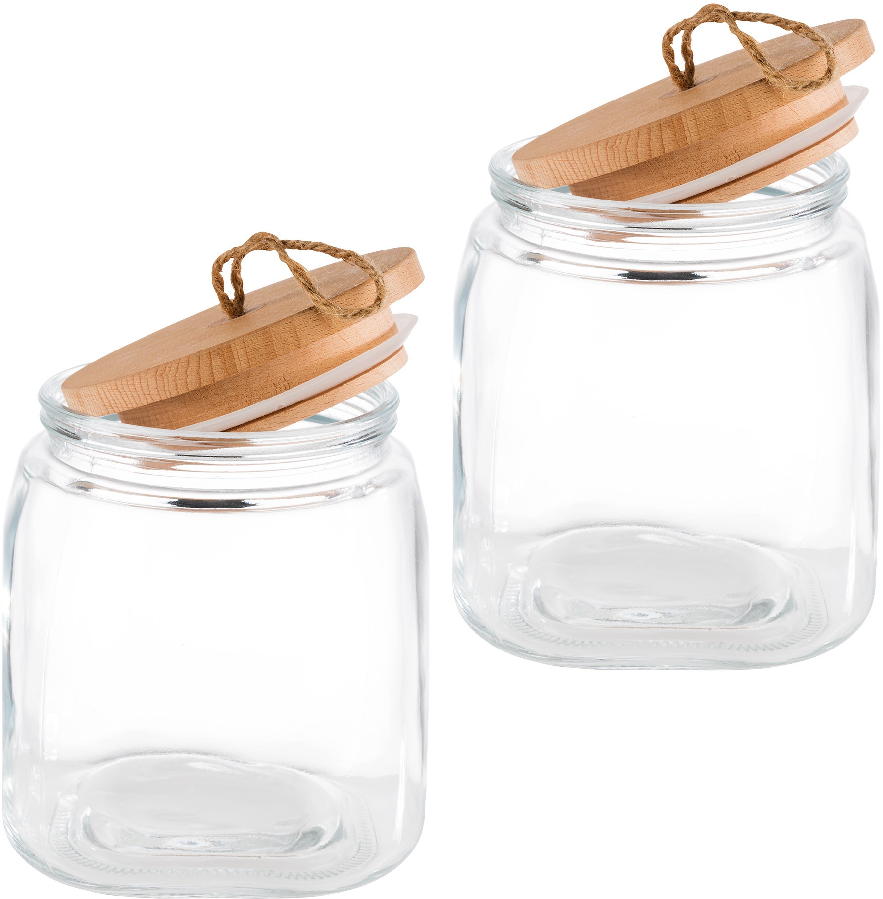 APS Vorratsglas "Woody" 2 Stk. tlg. zum Dekorieren und Aufbewahren, 2 Liter günstig online kaufen