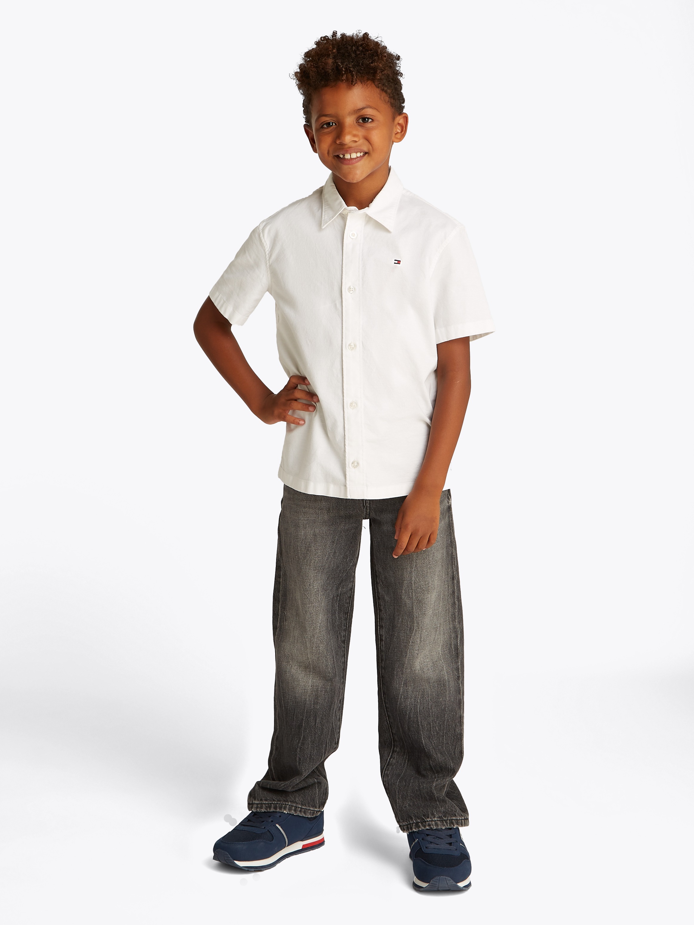 Tommy Hilfiger Kurzarmhemd »STRETCH OXFORD SHIRT SS«, mit Logostickerei