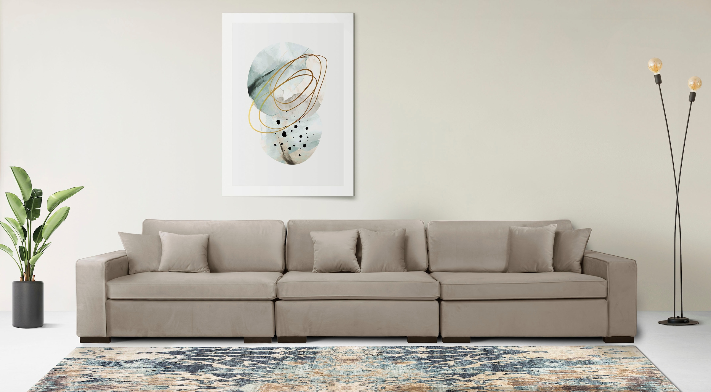 Home affaire 3-Sitzer "Skara", Lounge-Sofa mit Federkernpolsterung, in viel günstig online kaufen