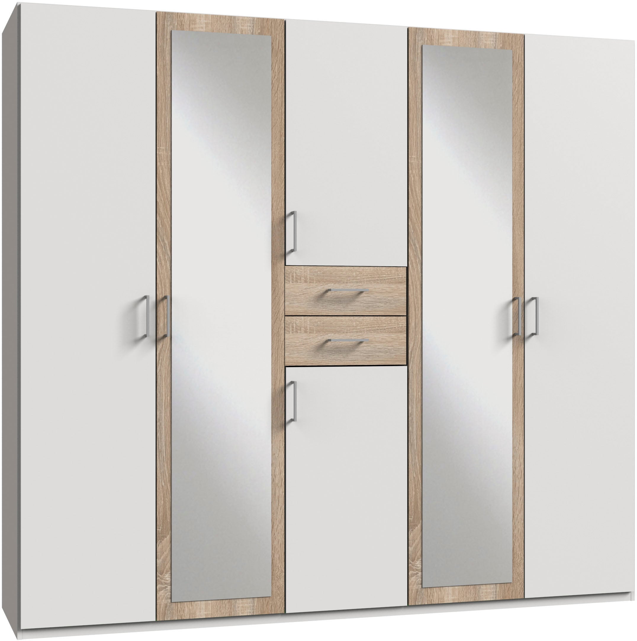 Wimex Kleiderschrank "Diver Drehtürenschrank mit Spiegel, in der Breite: 225cm" Bestseller Schlafzimmerschrank wahlweise 3 Innenausstattungen