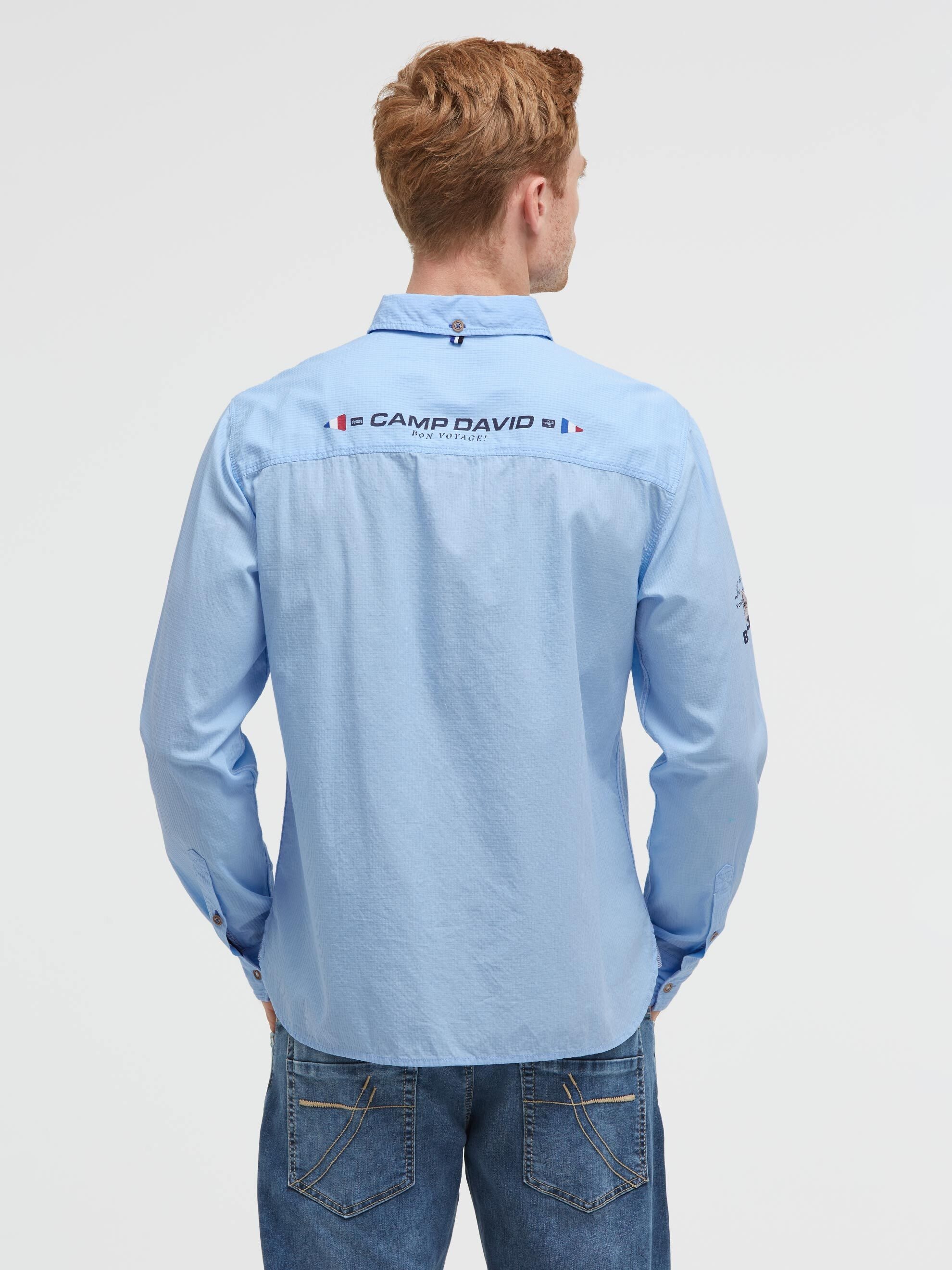 CAMP DAVID Langarmhemd mit Kentkragen
