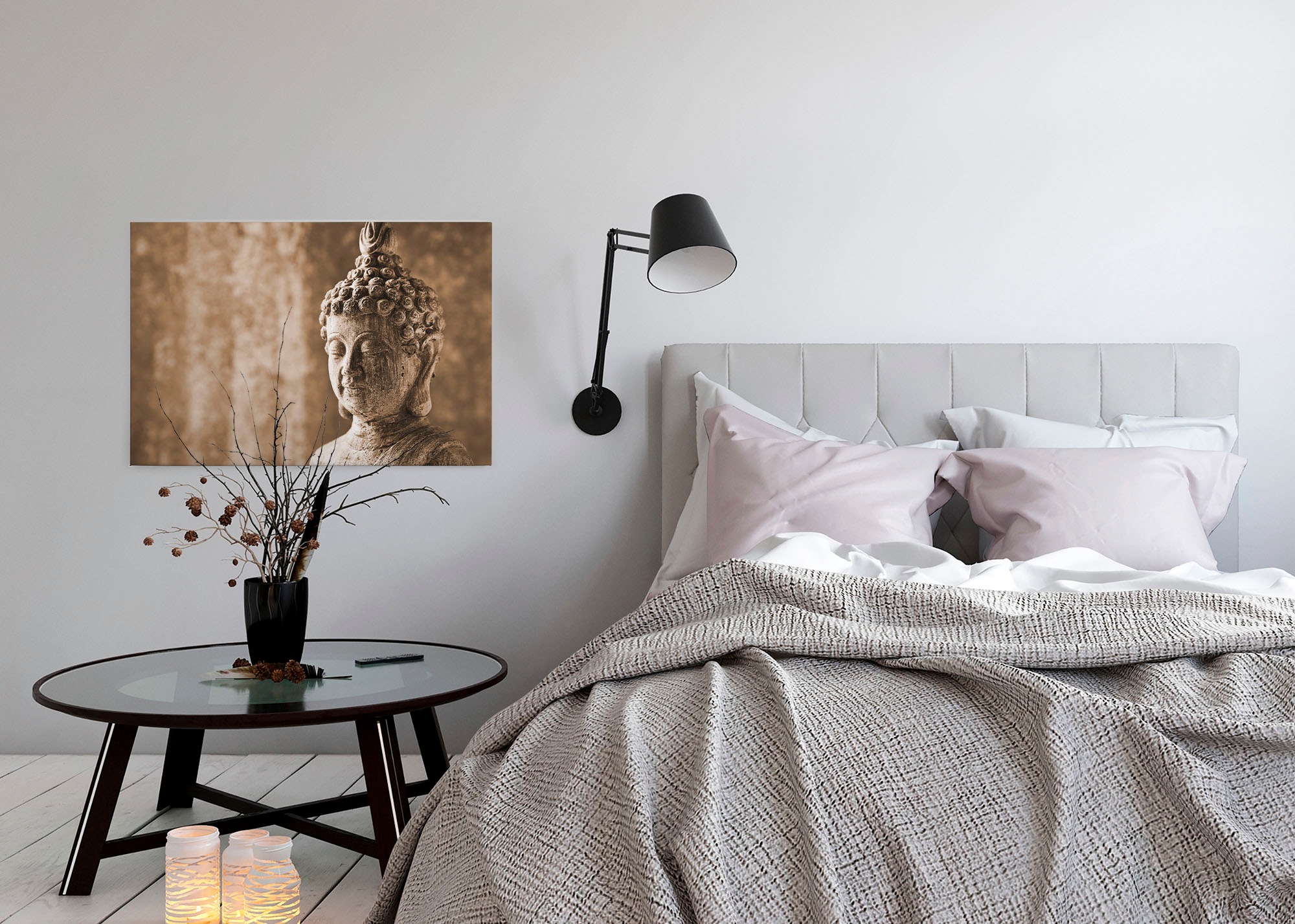 A.S. Création Leinwandbild »Asian Culture«, Kunst-Gemälde-Kinder, (1 St.), Asiatisch Buddha Relax Keilrahmen Entspannung Leinwand-Bild Wohnzimmer