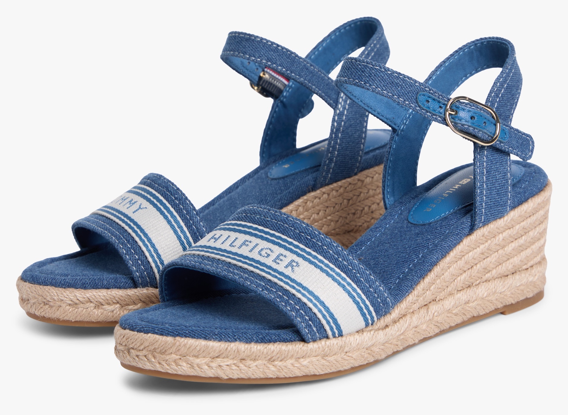 Tommy Hilfiger Keilsandalette "MID WEDGE ESPAD WEBBING" Sommerschuh, Riemch günstig online kaufen