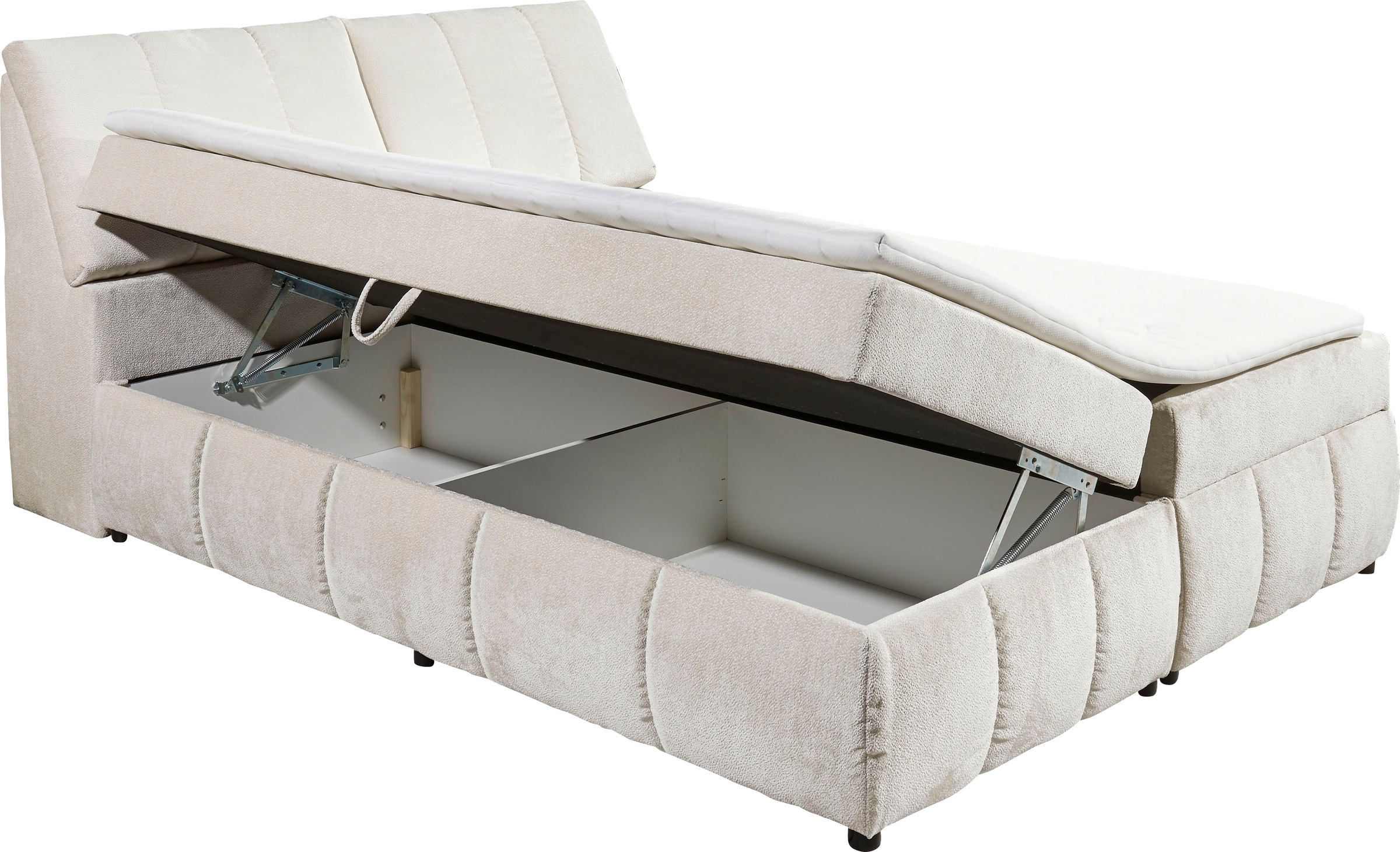 ED EXCITING DESIGN Boxbett »Valencia«, inkl. Bettkasten und Stauraum im Kopfteil