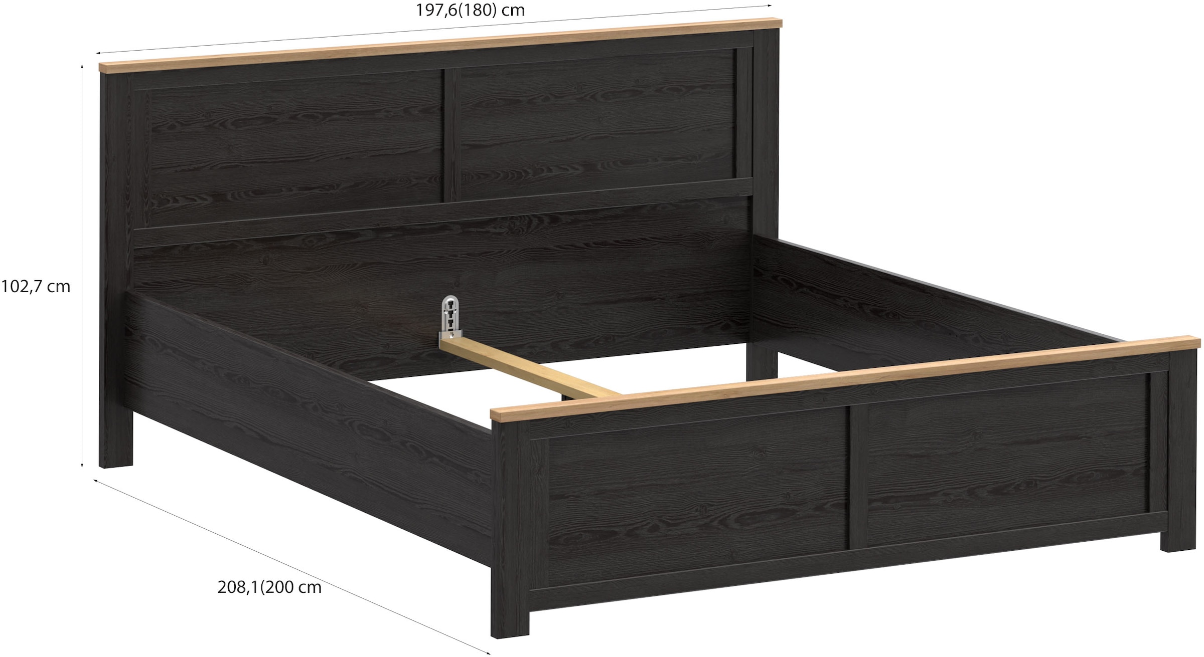 FORTE Bettgestell »Bohol« Landhaus, 180 x 2,00 mtr Liegefläche