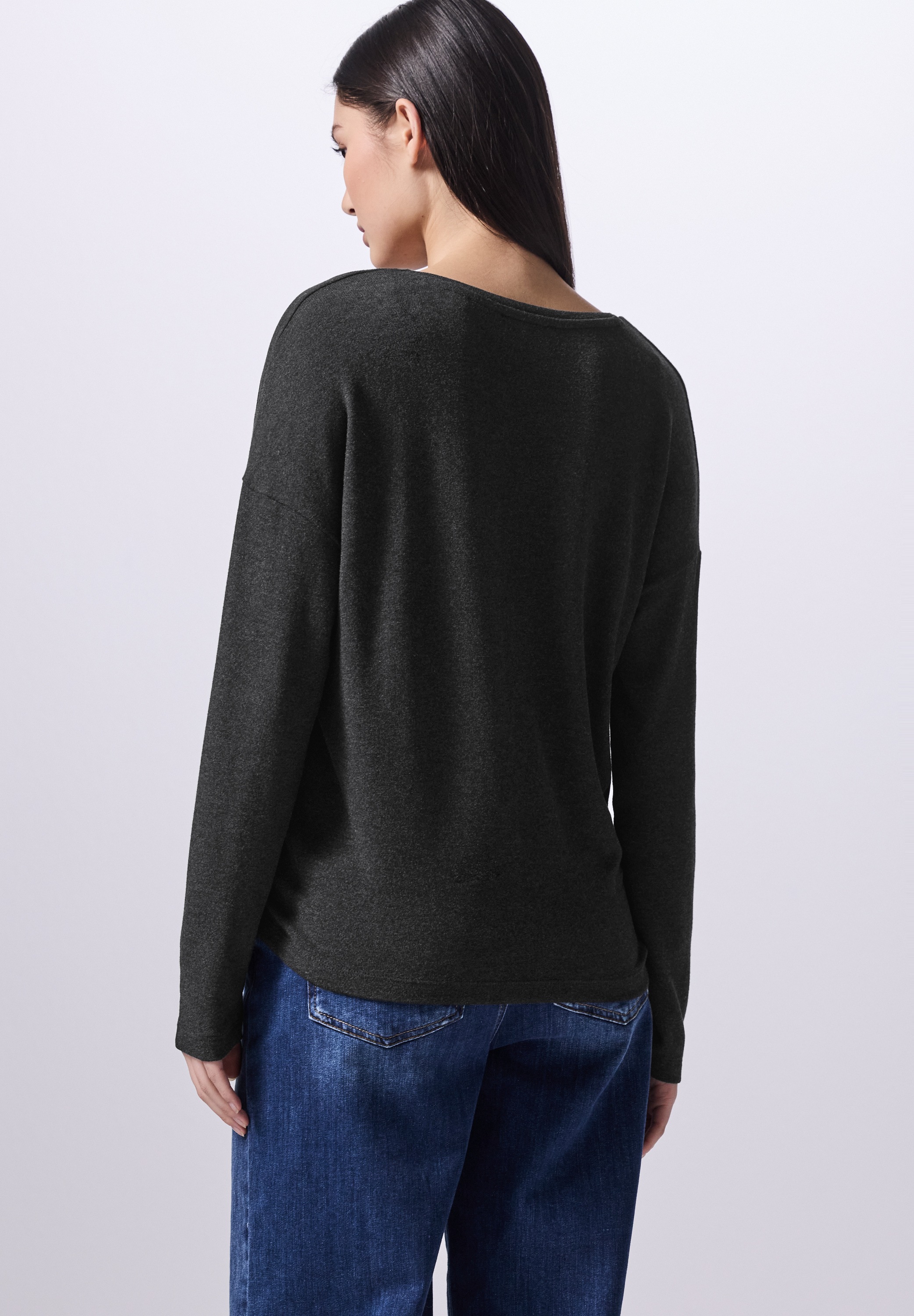 STREET ONE STUDIO Langarmshirt, aus softem Materialmix