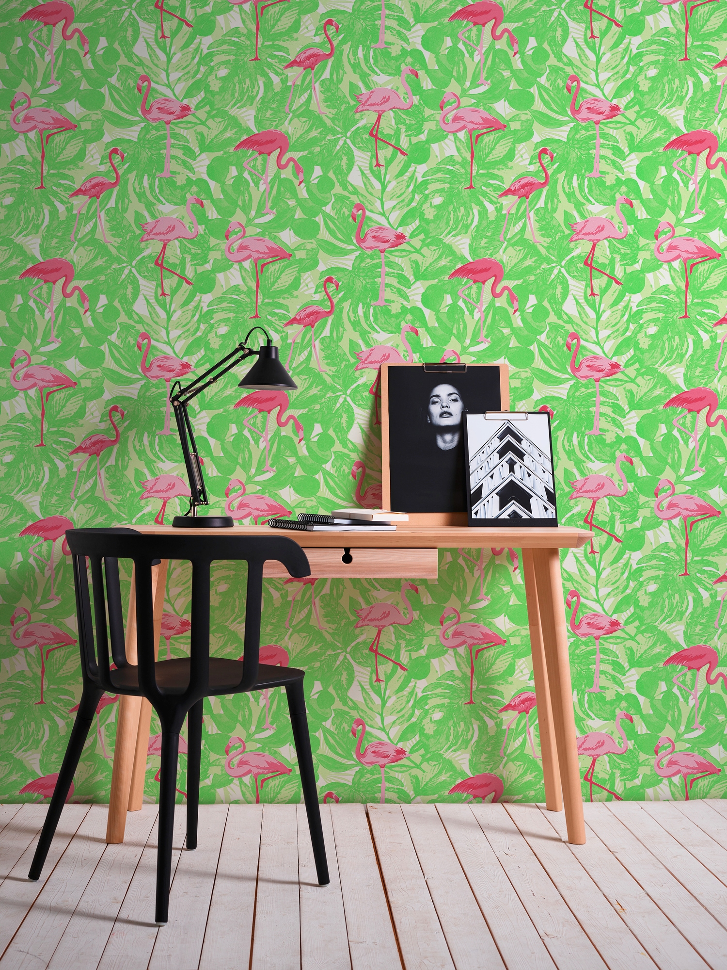 A.S. Création Vliestapete »Boys & Girls 6 mit Flamingos« Wald | botanisch | floral strukturiert Tapete Tiere Tapeten Wohnzimmer Schlafzimmer Küche modern Design Optik