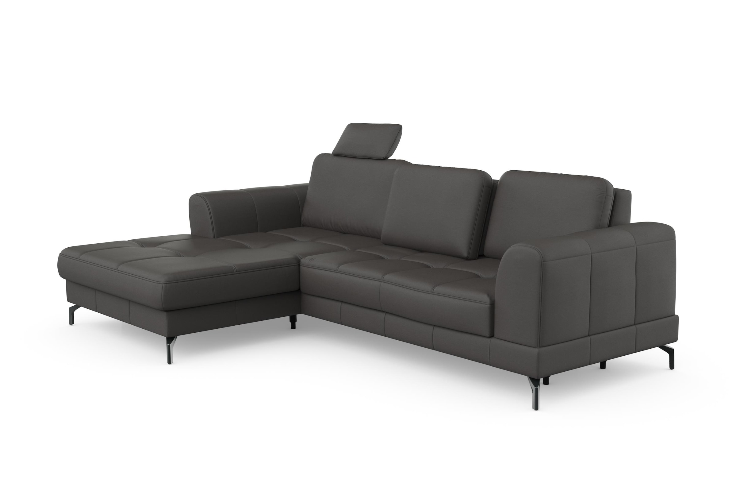 sit&more Ecksofa »Bendigo L-Form«, inklusive Sitztiefenverstellung, Bodenfreiheit 12 cm, in 2 Fußfarben