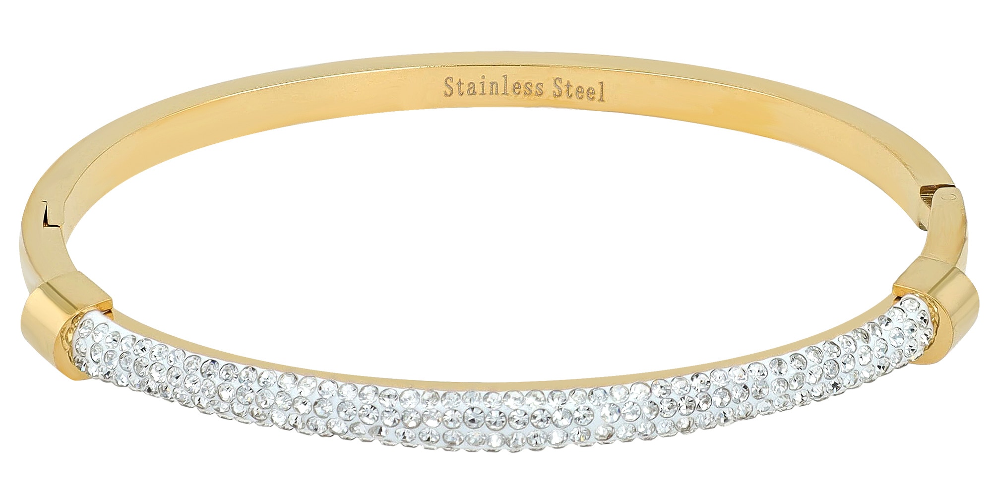 Adelia´s Armreif »Armband – Armreif aus Edelstahl mit Strass Steinchen Ø 6,0 cm cm« Ein stilvolles Geschenk für besondere Momente