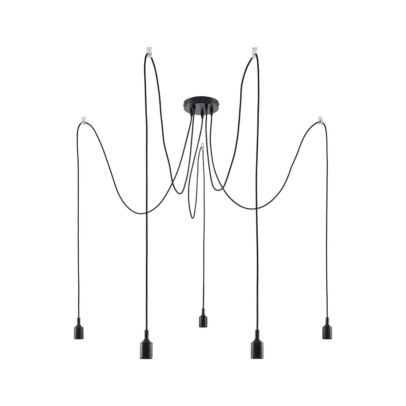 Paulmann Pendelleuchte »Neordic Ketil max.5x60W Schwarz 230V Silikon/Metall«, 5 flammig, Leuchtmittel E27 | ohne Leuchtmittel, E27