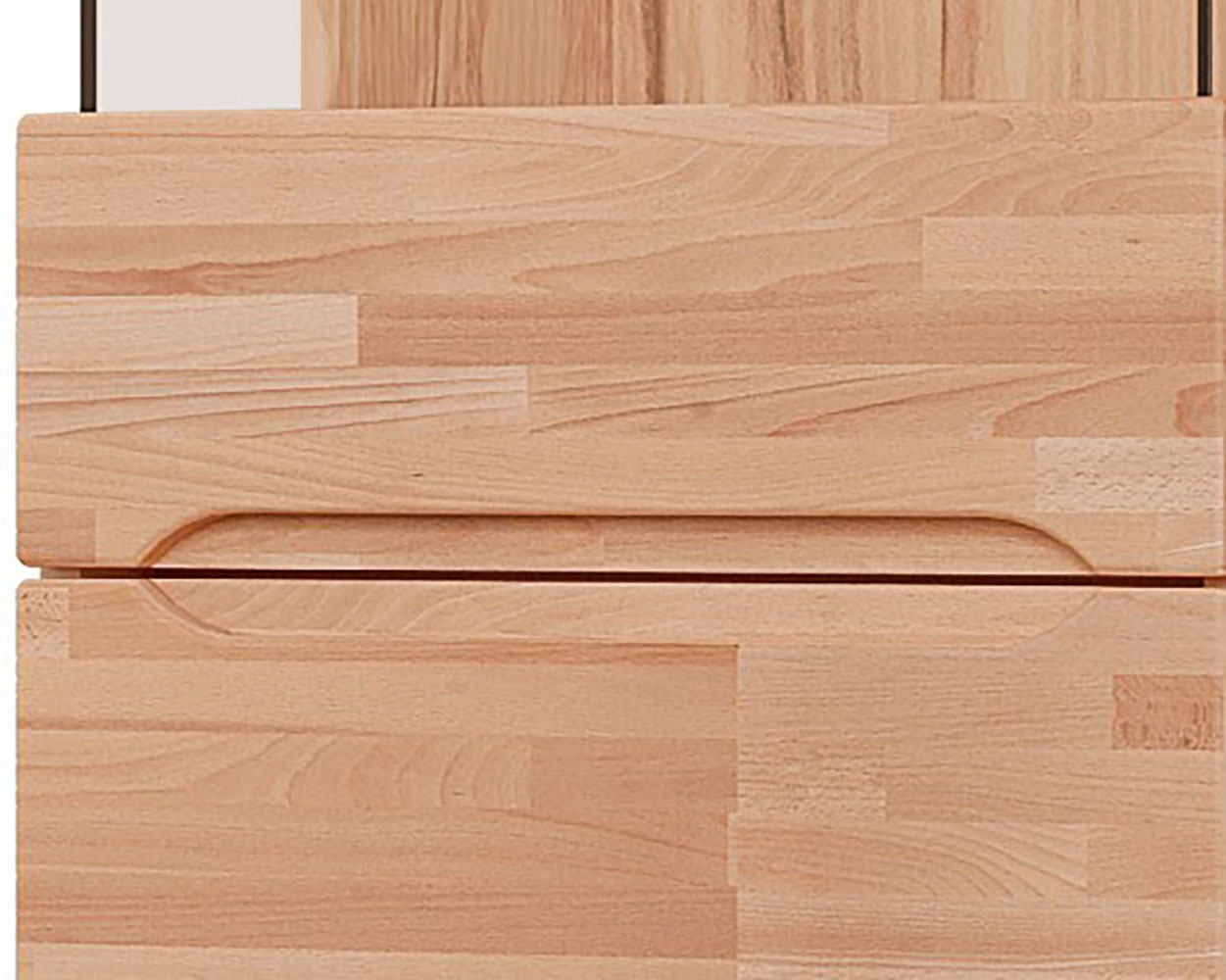 OTTO home Vitrine »VETRO: Fronten aus Massivholz, Korpus aus Melamin, 1Glastür« Kernbuche B/T/H:50/40/190cm, 3Variable einlegeboden, Türanschlag L/R