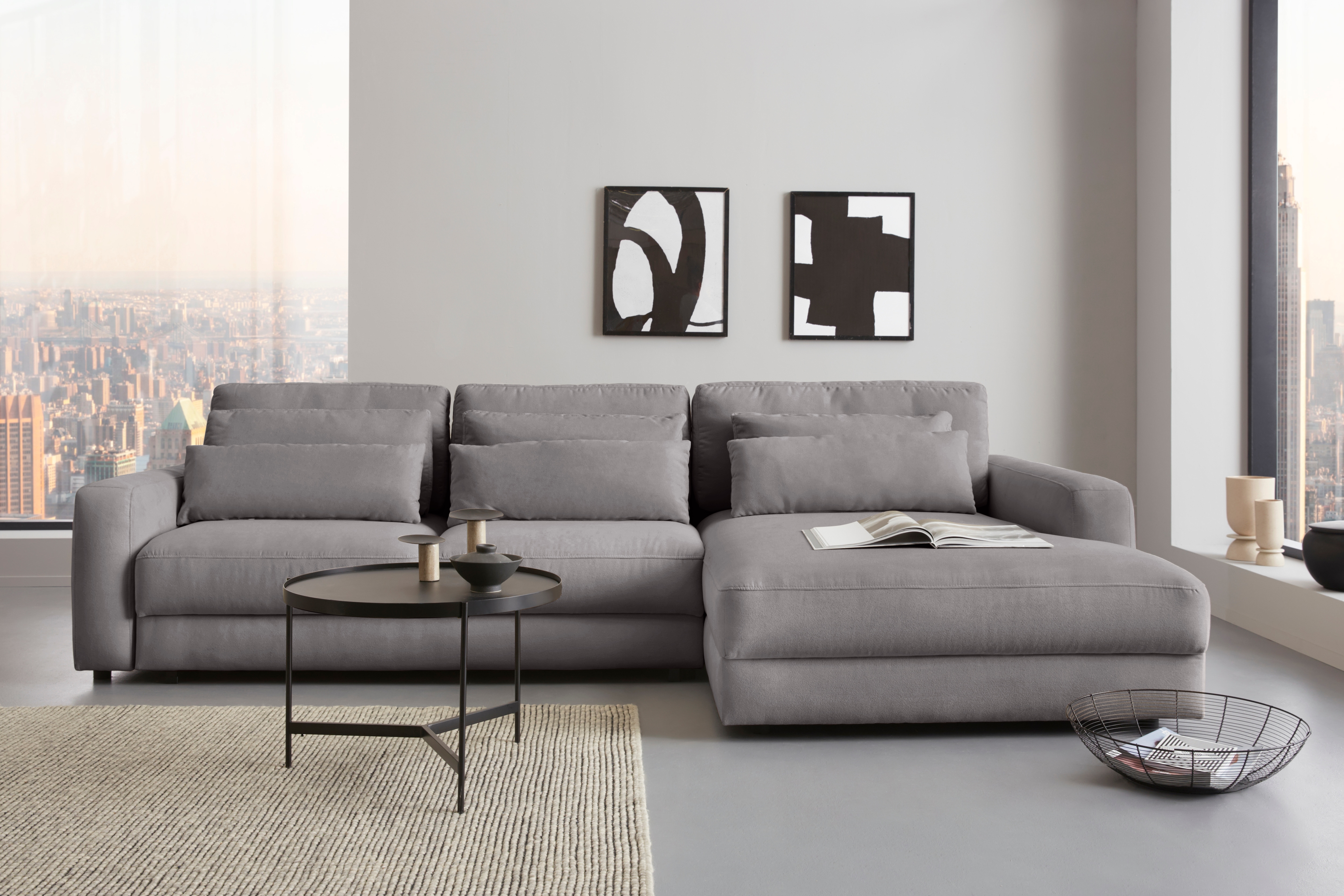 Home affaire Ecksofa "Bloomfield, bequem und elegant, Breite 303cm, L-Form" mit Bettfunktion und Bettkasten, Unser Dauertiefpreis