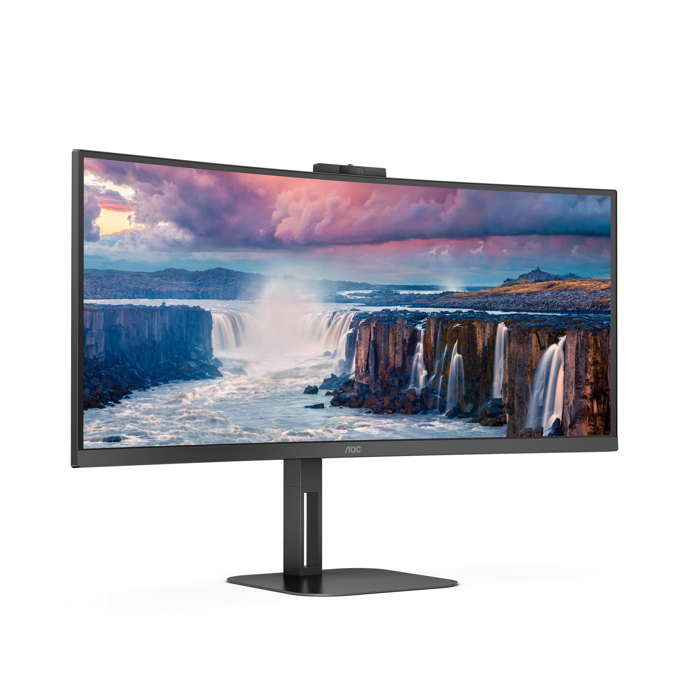 AOC Curved-Gaming-Monitor »CU34V5CW/BK«, 86,3 cm/34 Zoll, 3440 x 1440 px, 1 ms Reaktionszeit, 100 Hz, integrierte Windows-Hello-Webcam