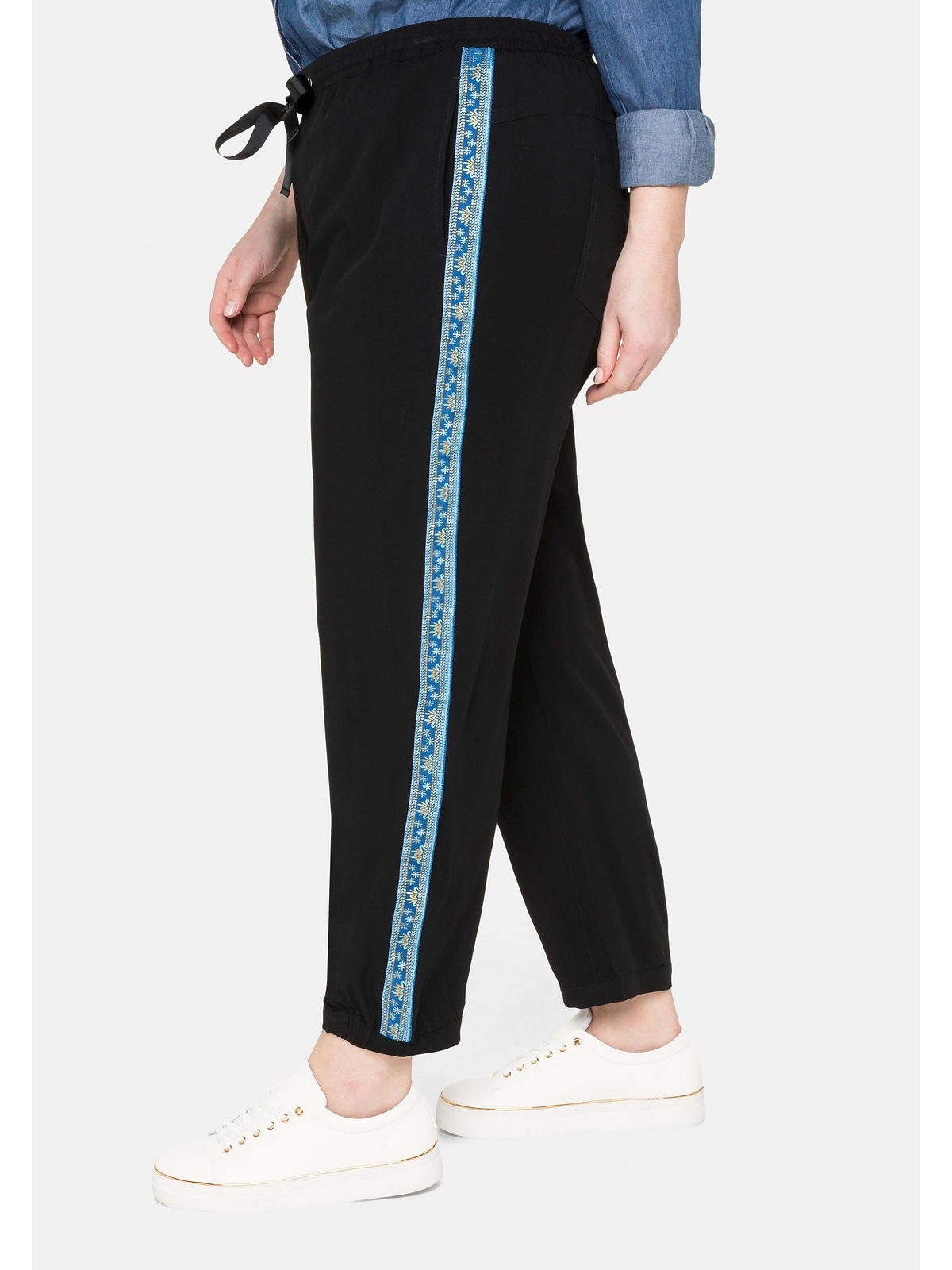 Sheego Jogger Pants »Große Größen«, mit seitlichem Tape und Bindeband