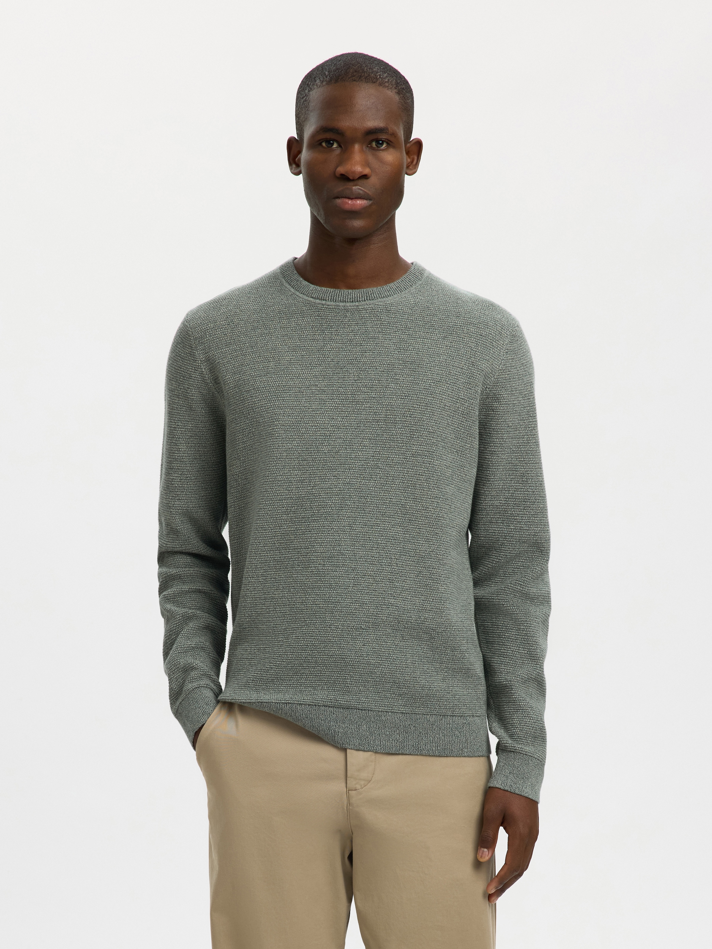SELECTED Strickpullover "SLHROSS LS KNIT STRUCTURE CREW NECK NOOS" günstig online kaufen