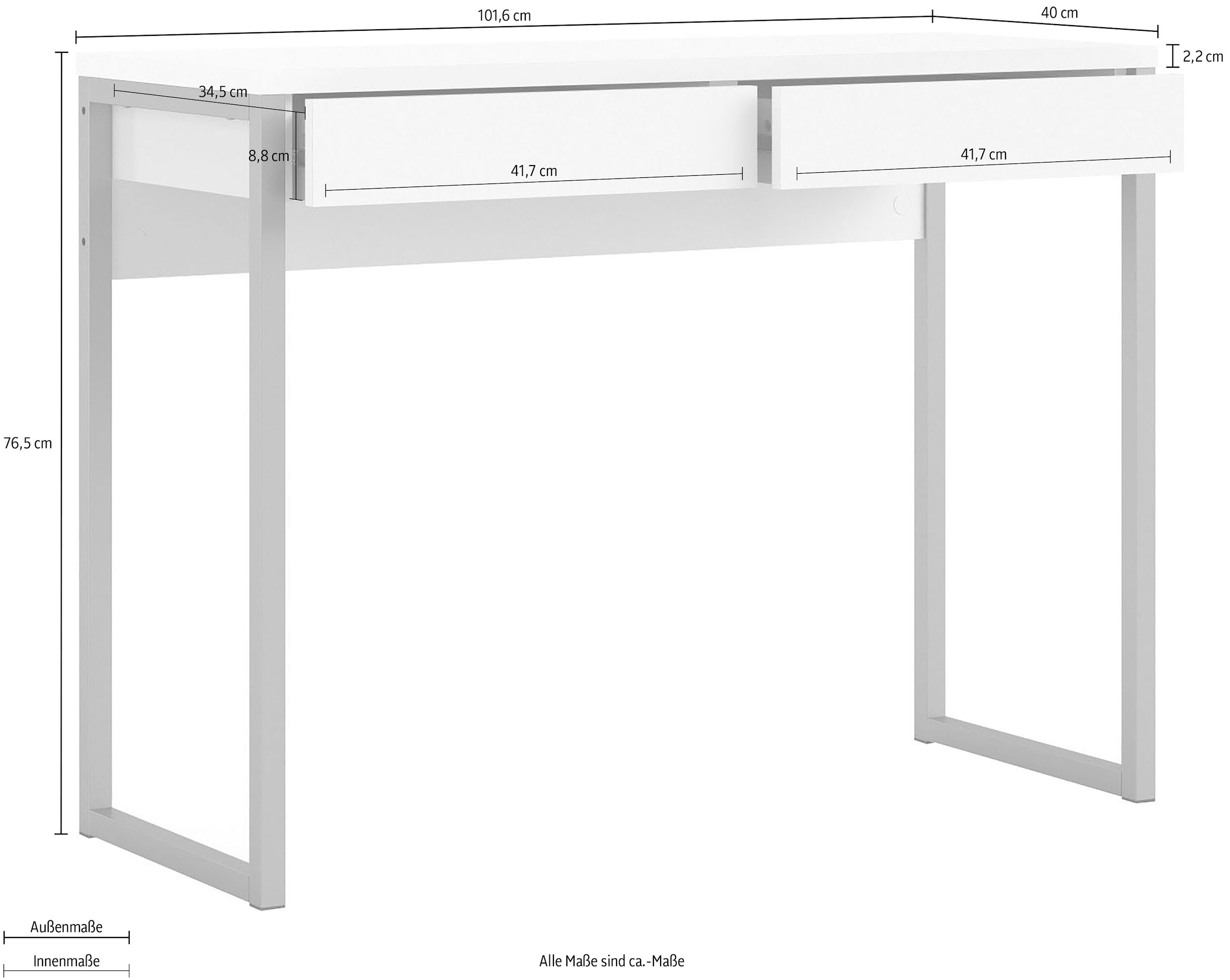 INOSIGN Schreibtisch »Function Plus«, mit vielen Stauraummöglichkeiten, zeitloses Design