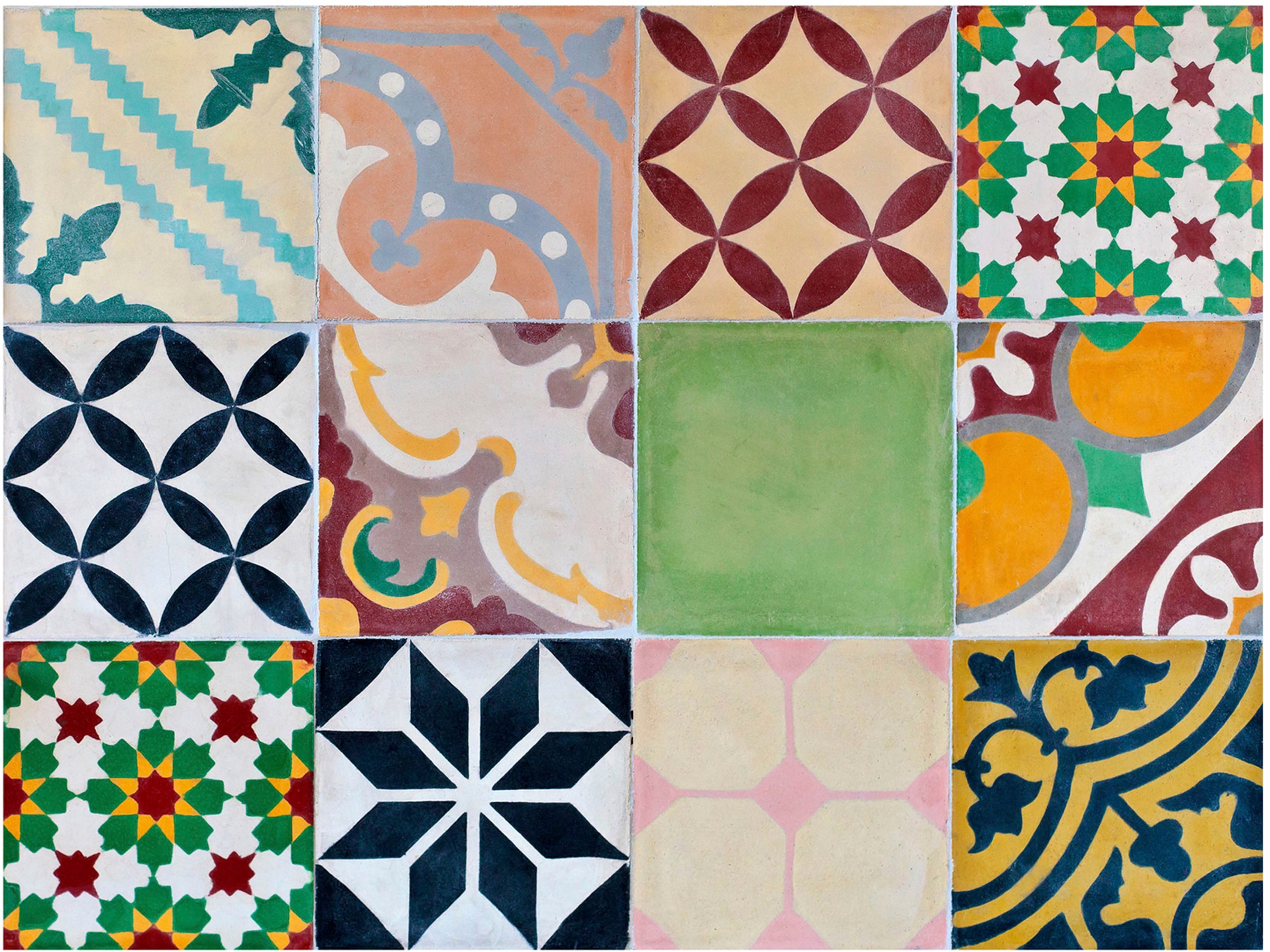 Contento Platzset »Mosaik, grün«, (Set, 4 St.), für innen und außen geeignet, wasserabweisend