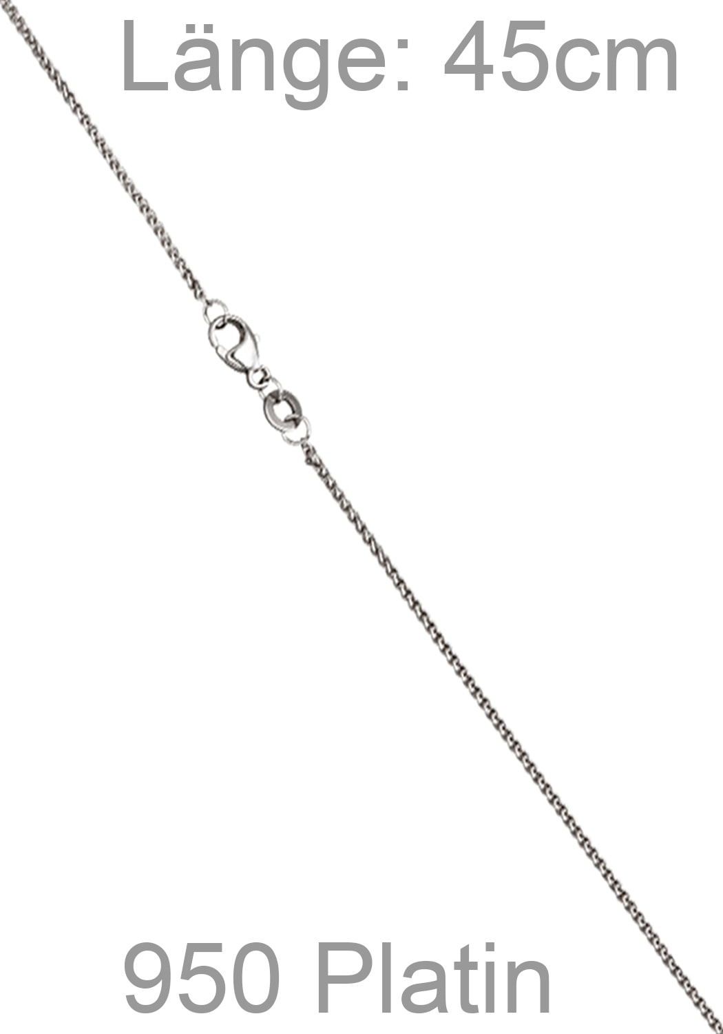 JOBO Kette ohne Anhänger »Rund-Venezianerkette« 950 Platin 1,2 mm 45 cm