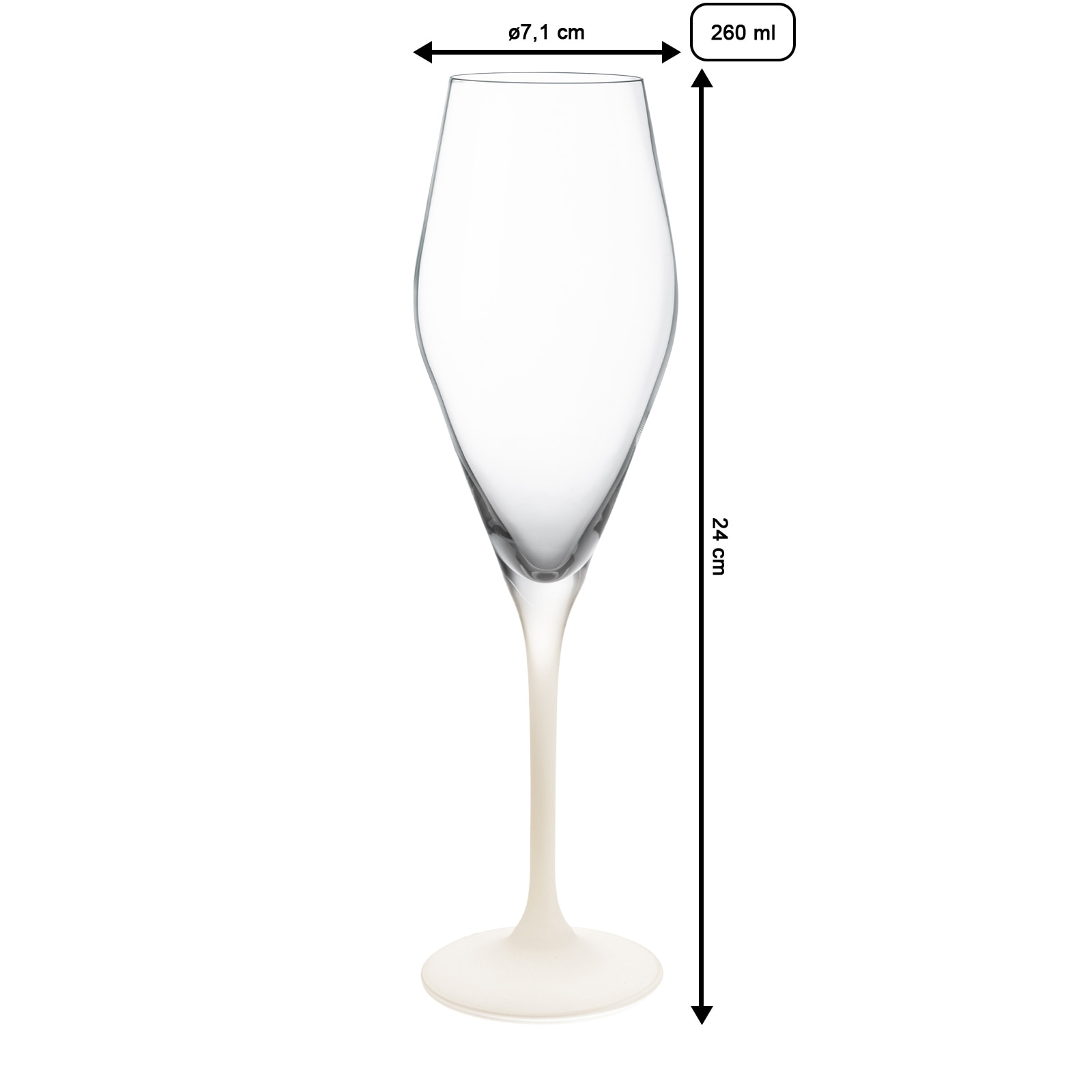 Villeroy & Boch Champagnerglas »Champagnergläser Manufacture Rock 260 ml 4er Set weiß-transparent«