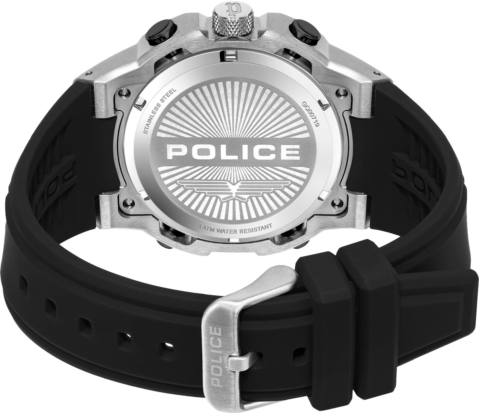 Police Multifunktionsuhr »CHALLANGER«, Quarzuhr, Armbanduhr, Herrenuhr, Silikonarmband, analog