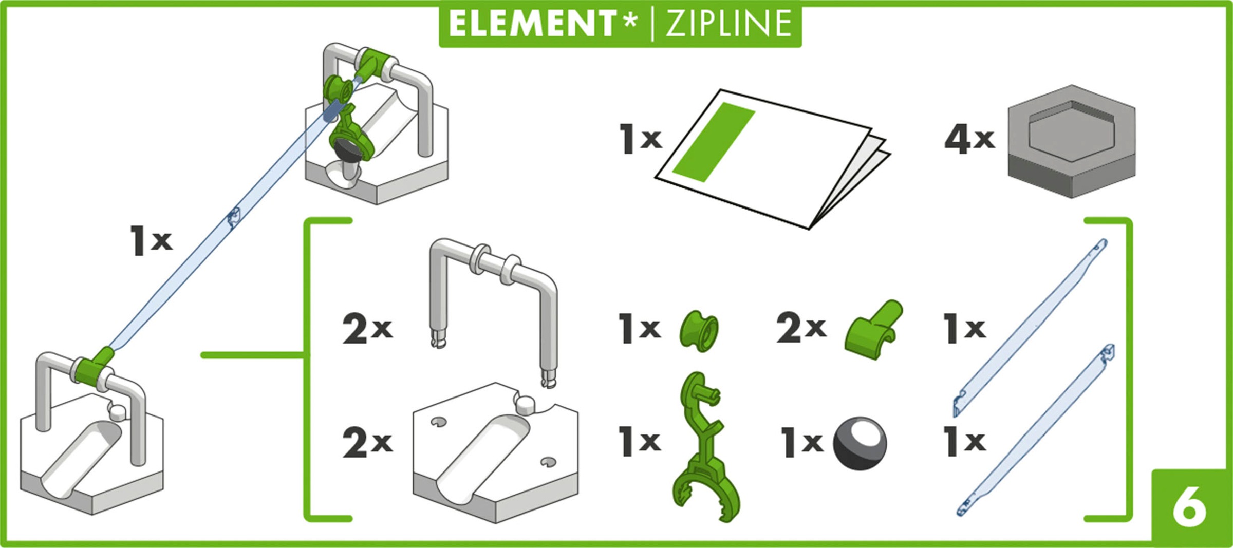 Ravensburger Kugelbahn-Bausatz »GraviTrax Element Zipline«, Made in Europe