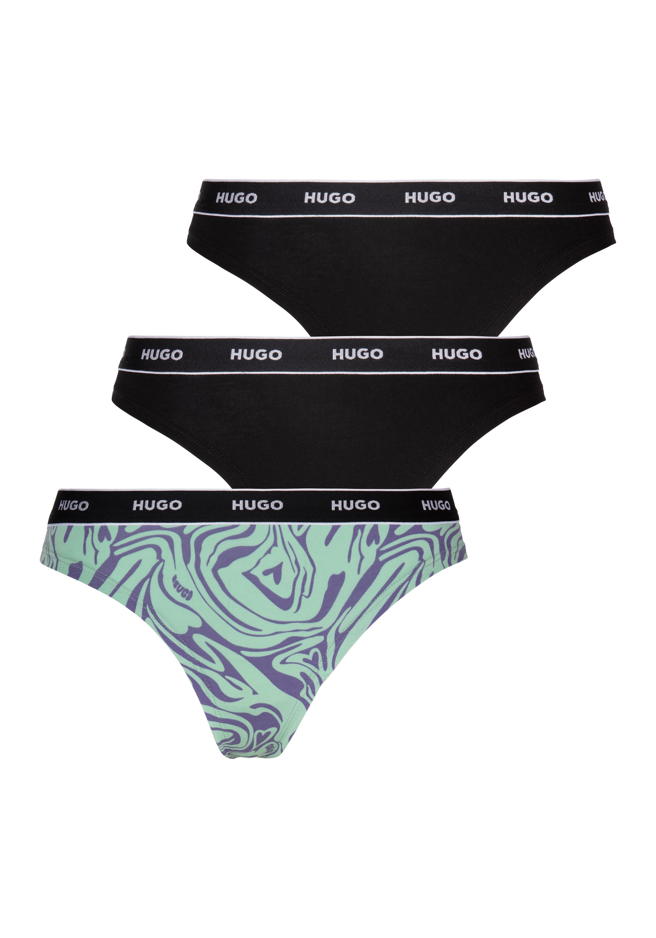 HUGO Underwear String "TRIPLET THONG DESIGN", (Set, 3 St., 3), mit Logobund günstig online kaufen