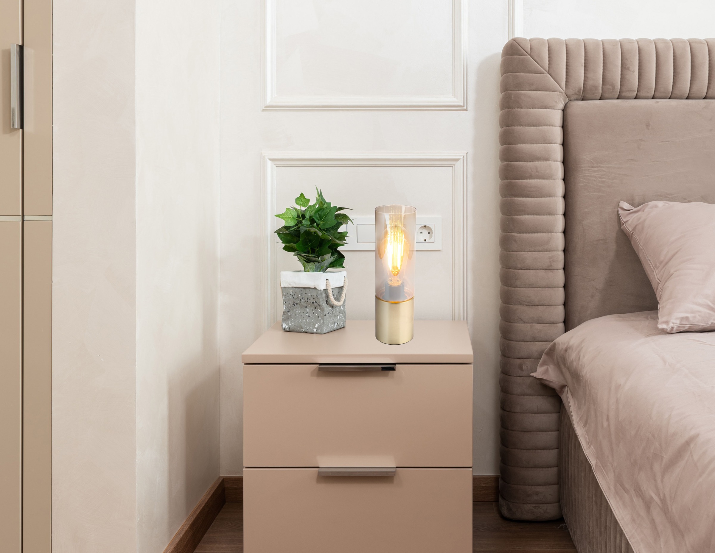 GLOBO LIGHTING Tischleuchte »ANNIKA« E27 1 Stk. Tischlampe Nachttischlampe Deko-Tischleuchte Schlafzimmer