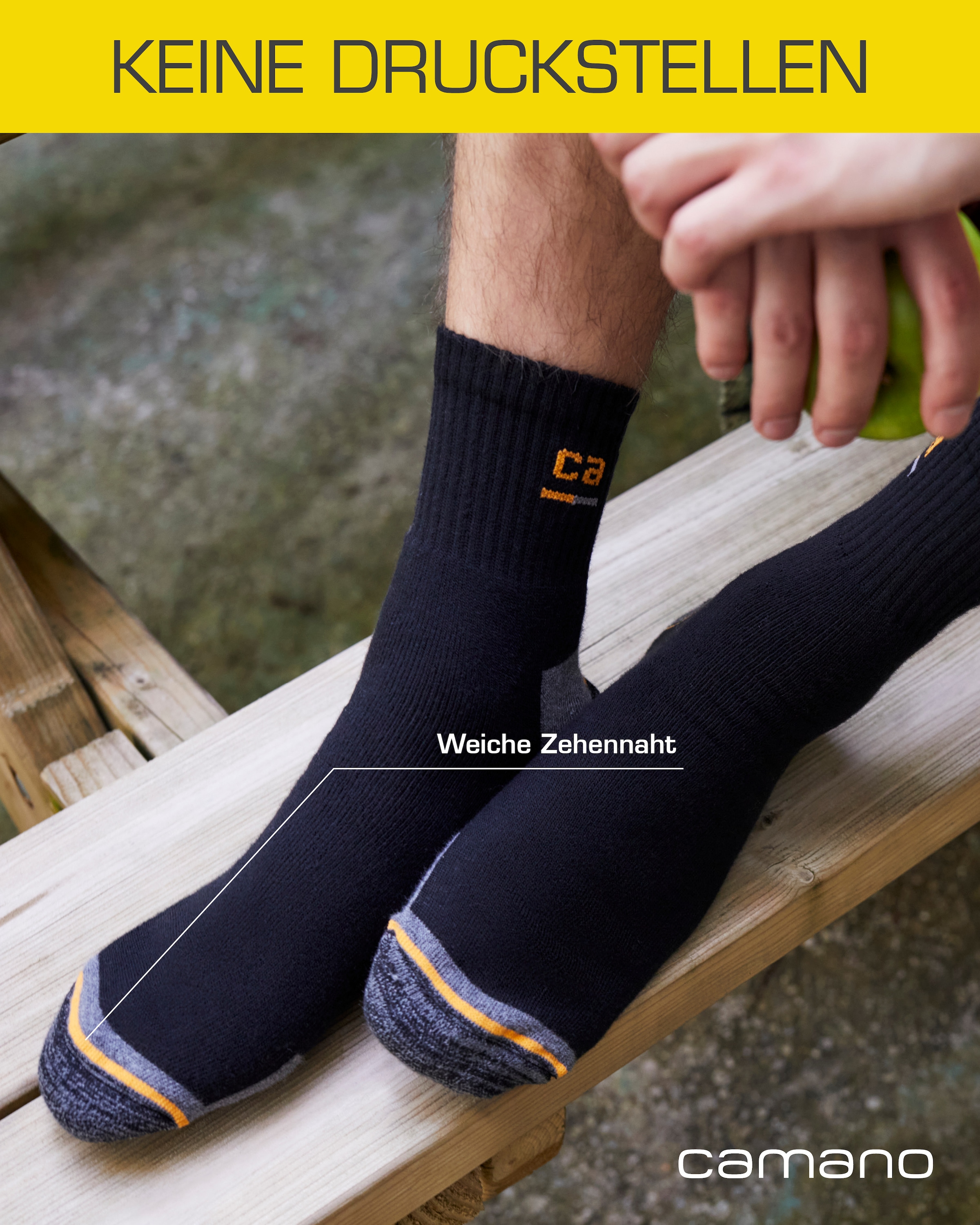 Camano Arbeitssocken »work« 9 Paar tlg. verstärkte Belastungszonen, atmungsaktiv, gepolstert