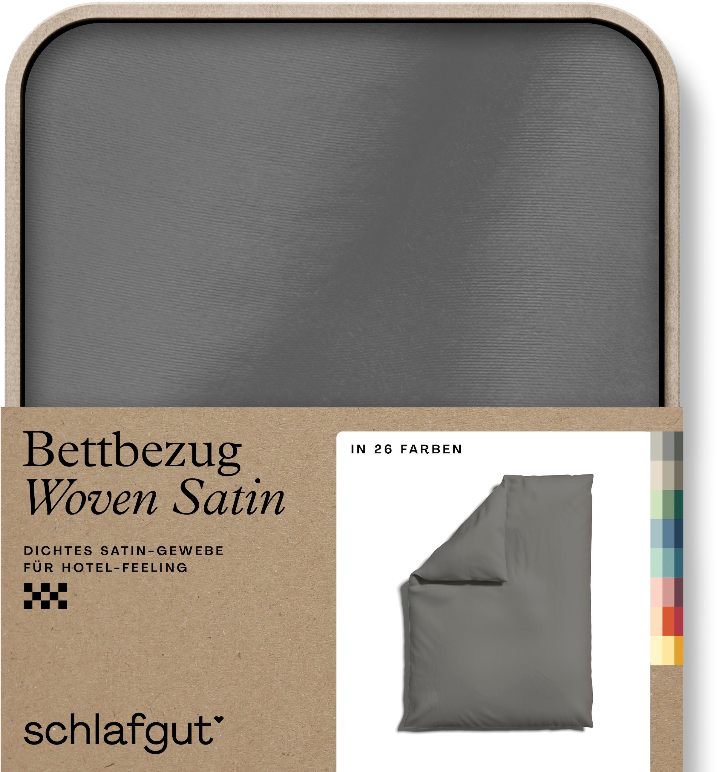 Schlafgut Bettbezug "Premium Woven Satin, 100% Baumwolle, Fadendichte 300TC" besonders dicht gewebt, Mix & Match: passender Kissenbezug erhältlich