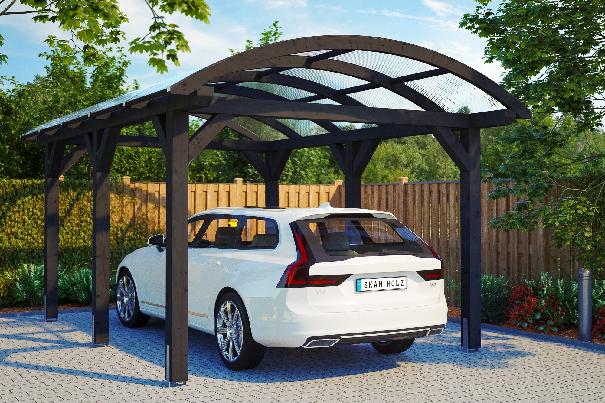 Skanholz Einzelcarport »Franken«, Holz, 300 cm, Anthrazit
