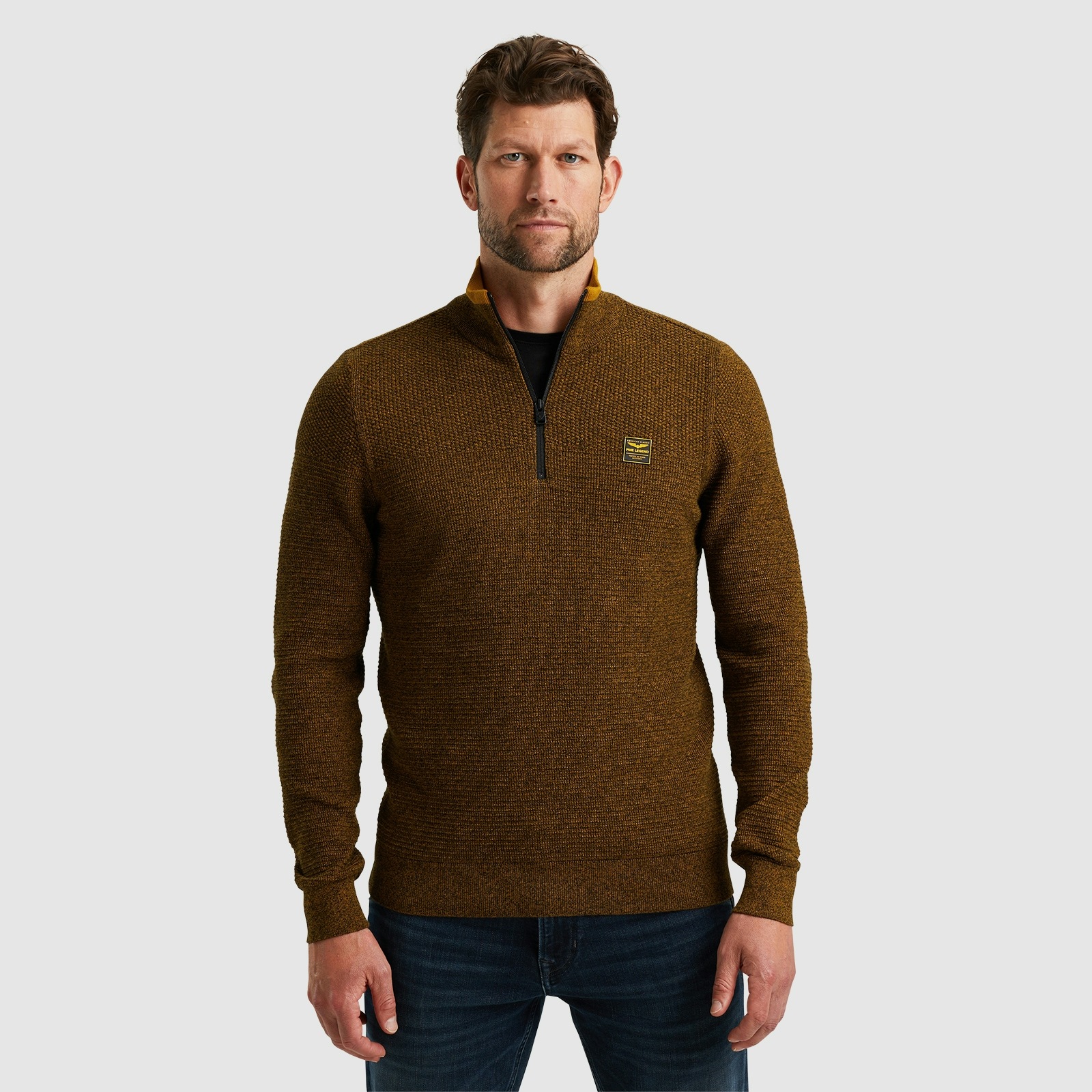 PME LEGEND Troyer »Half zip collar cotton mouline«, mit Logostickerei