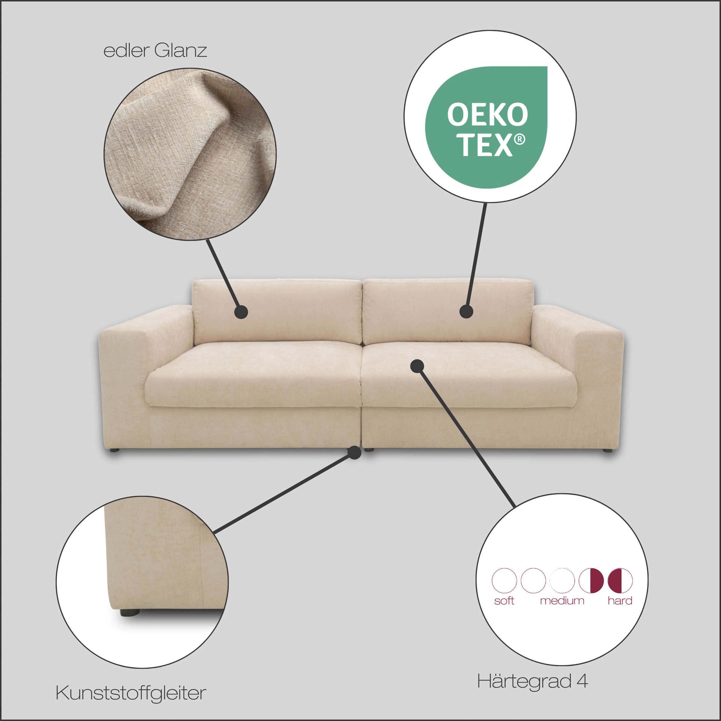DOMO collection Big-Sofa »800 025«, (2 St.)