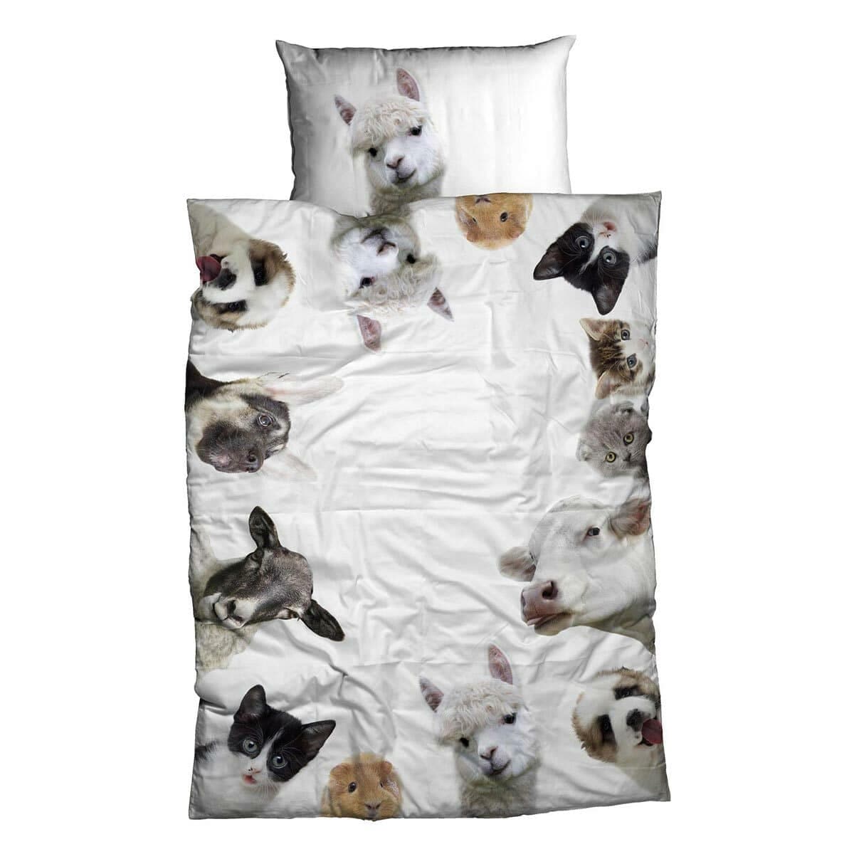 TRAUMSCHLAF Bettwäsche »Alpaka, Hund, Schaf, Katze«, (2 tlg.), Tierisches Design mit seidigem Glanz