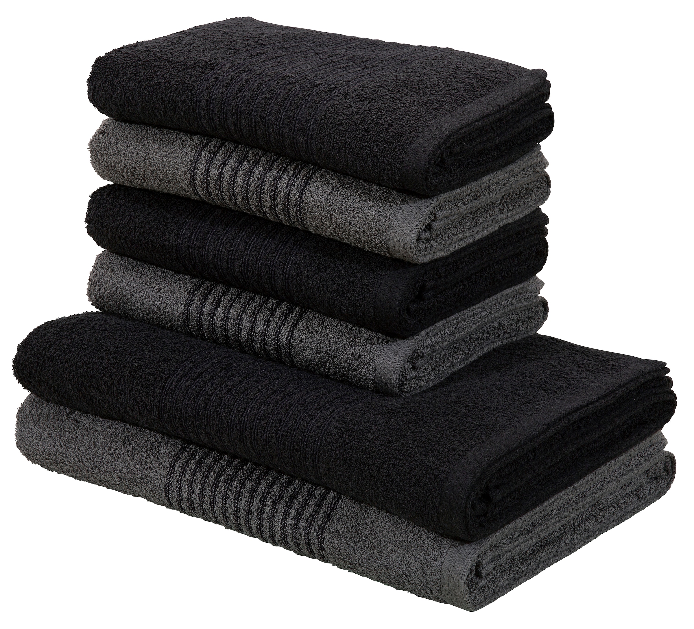 100% BAUR Banani Handtücher mit 6 tlg., Set, Bruno Baumwolle Walkfrottee, 6 Set aus teiliges Set Handtuch gestreifter | »Jassen«, bestellen Bordüre,