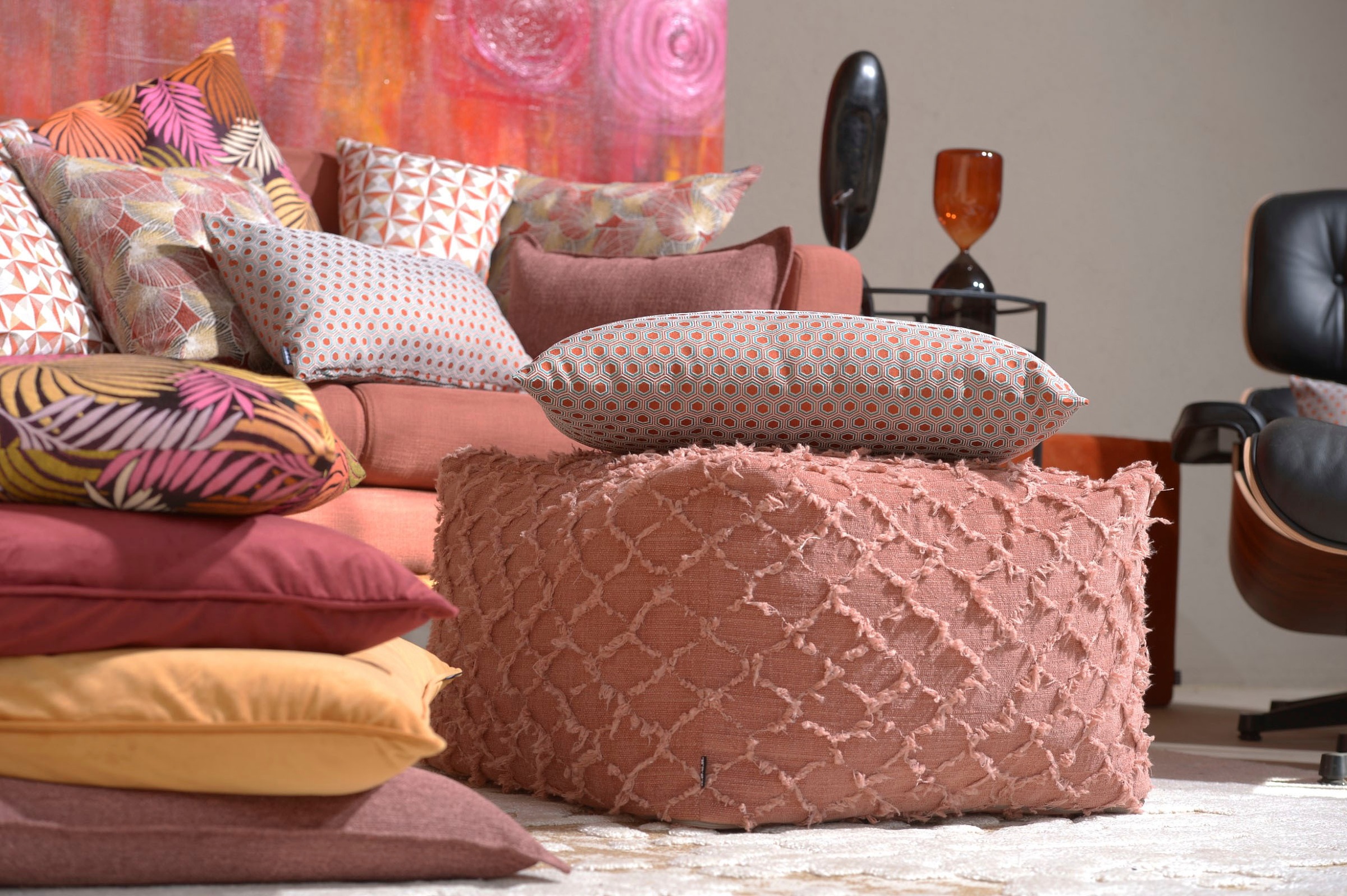 H.O.C.K. Dekokissen "Kappi" mit Sechseck-Motiv, Kissenhülle mit Füllung, 1 günstig online kaufen