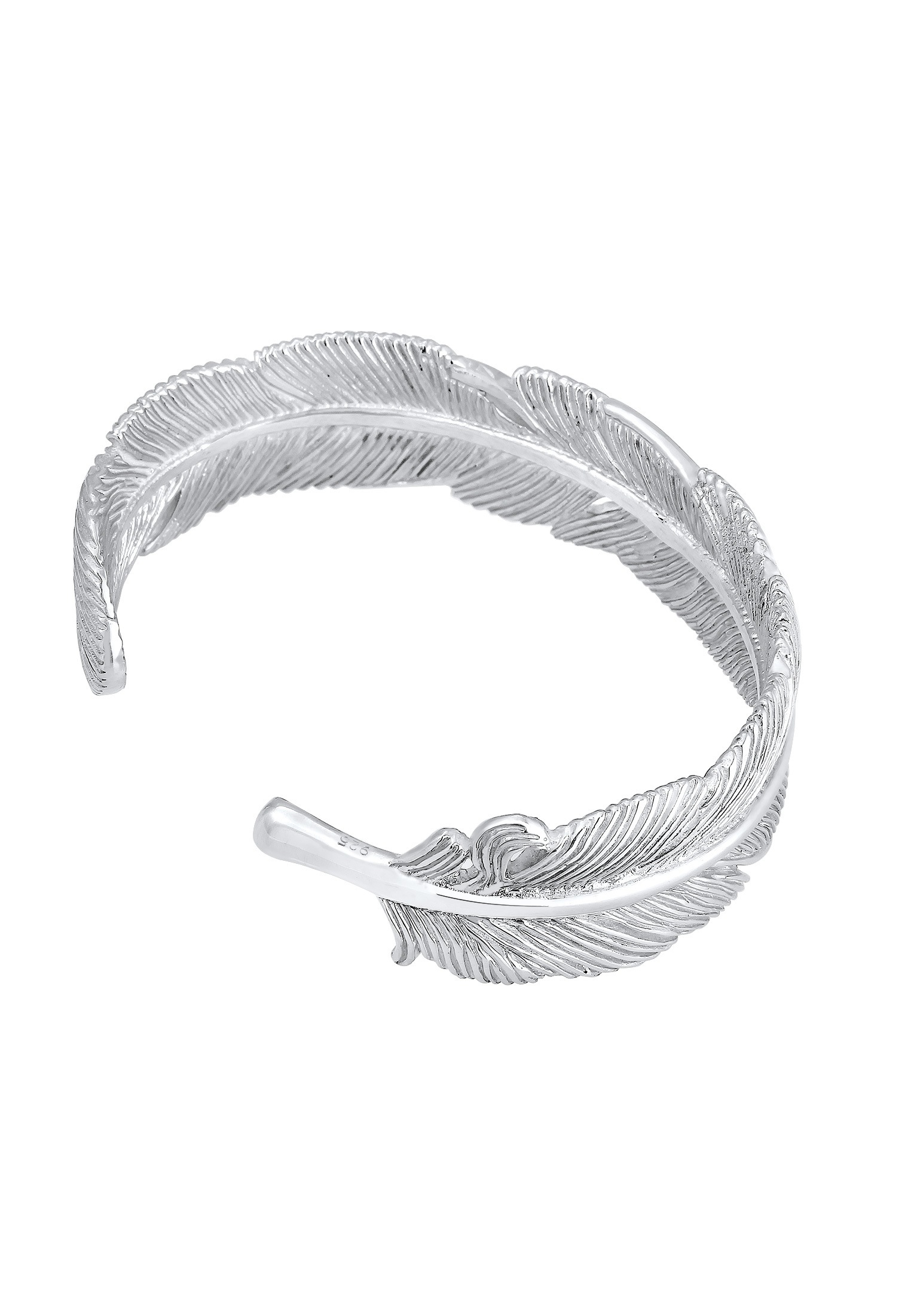 Elli Premium Armreif »Armreif Bangle Feder Boho 925 Sterling Silber«