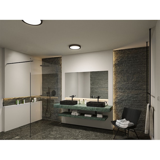 Paulmann LED Deckenleuchte »Selection Bathroom Tega IP44 24W Schwarz 230V  Kunststoff«, 1 flammig-flammig, WhiteSwitch | BAUR