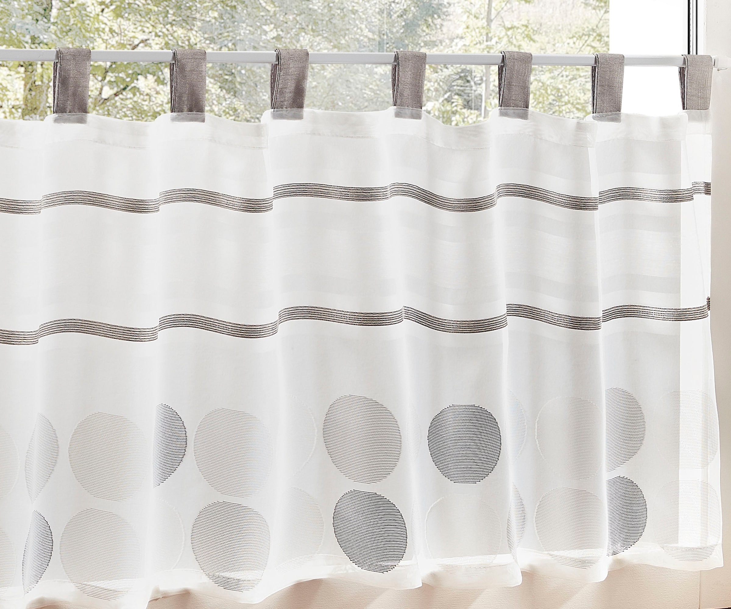 decolife Scheibengardine »Malie«, (1 St.), HxB: 45x140, Scheibengardine mit Webstruktur