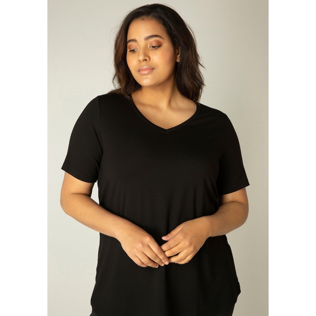 Base Level Curvy T-Shirt »Alba«, Weich fließende, formstabile Qualität