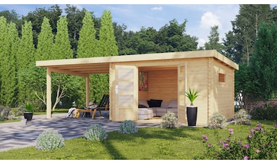 Gartenhaus »"Tange 5" SET naturbelassen mit Schleppdach 300 cm Breite«