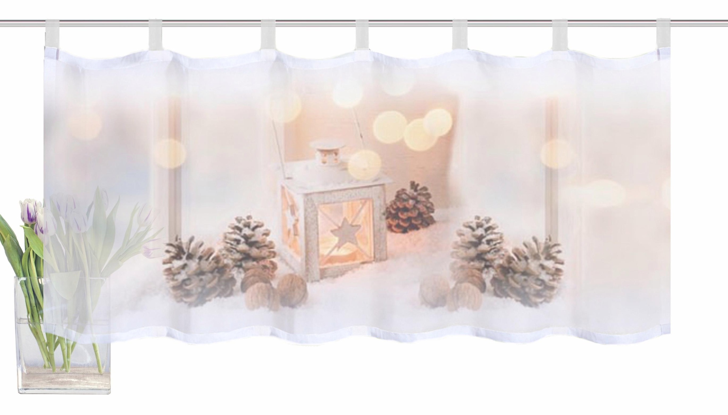 HOME WOHNIDEEN Scheibengardine "LATERNE" Schlaufen 1 Stk. tlg. HxB: 45x120 günstig online kaufen