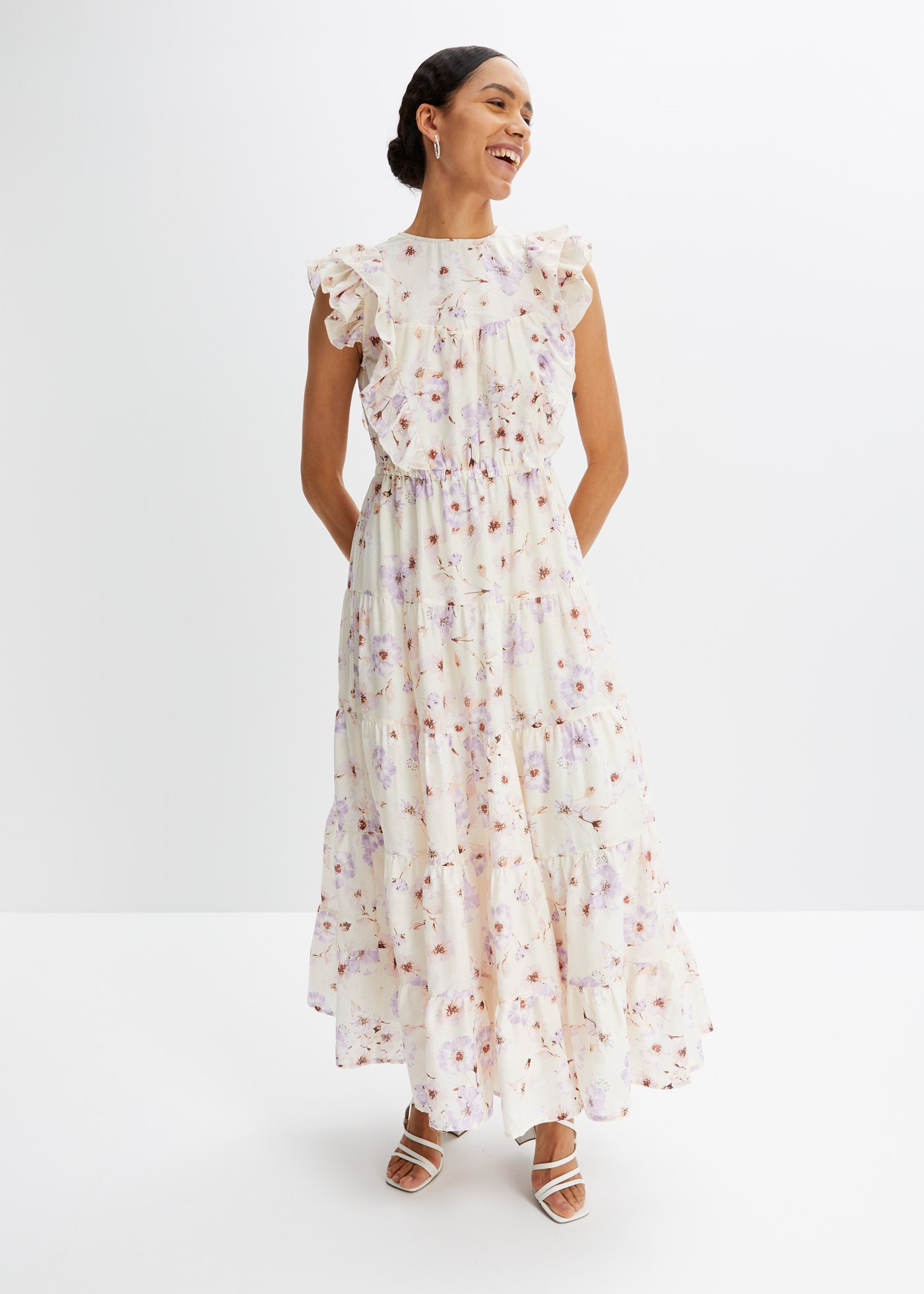 bonprix Maxikleid aus reiner Baumwolle, ausgestellte Passform, ärmellos, mi günstig online kaufen