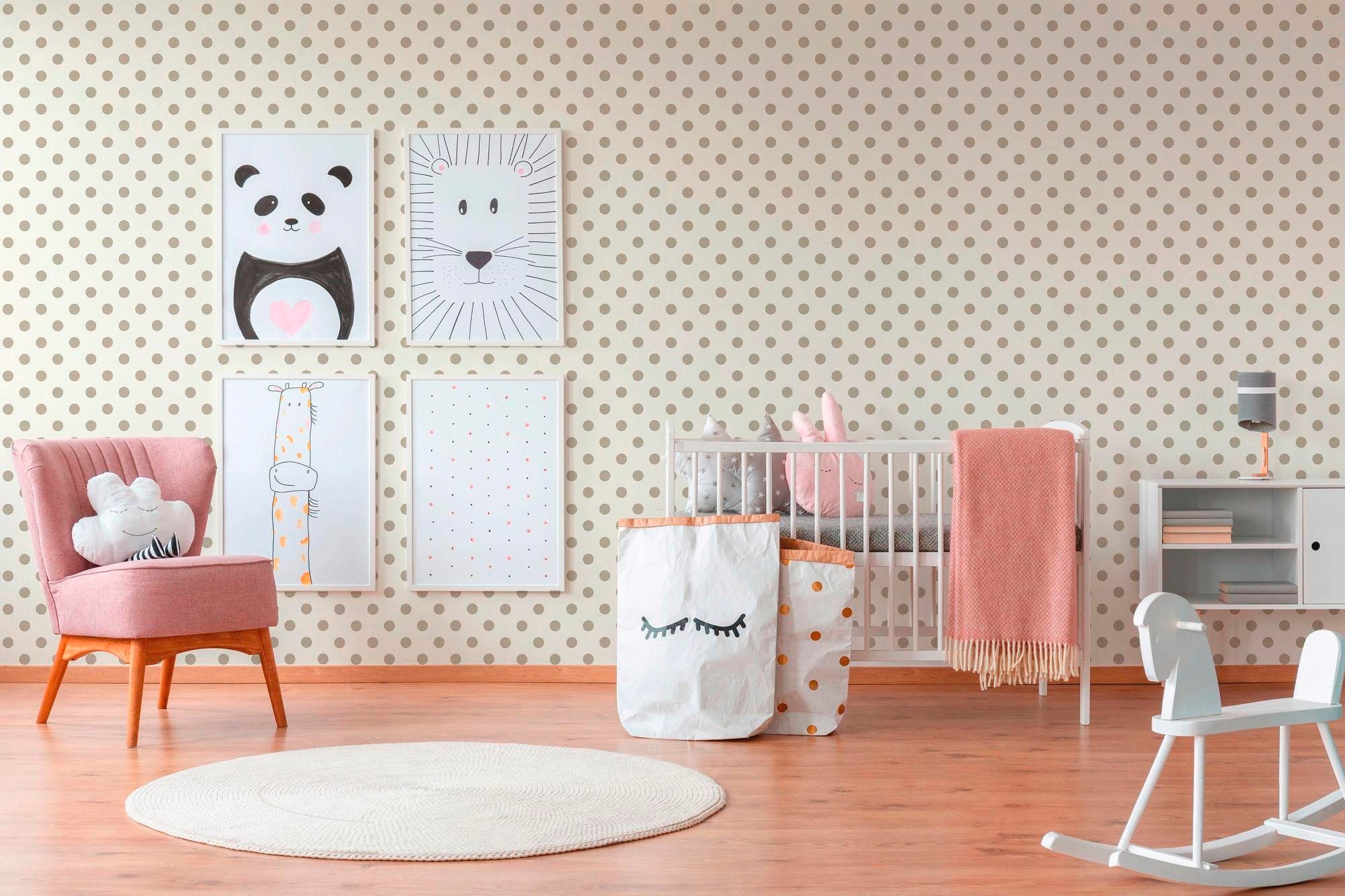 living walls Vliestapete »Boys & Girls«, gepunktet, Punktetapete Kreistapete Tapete Kinderzimmer