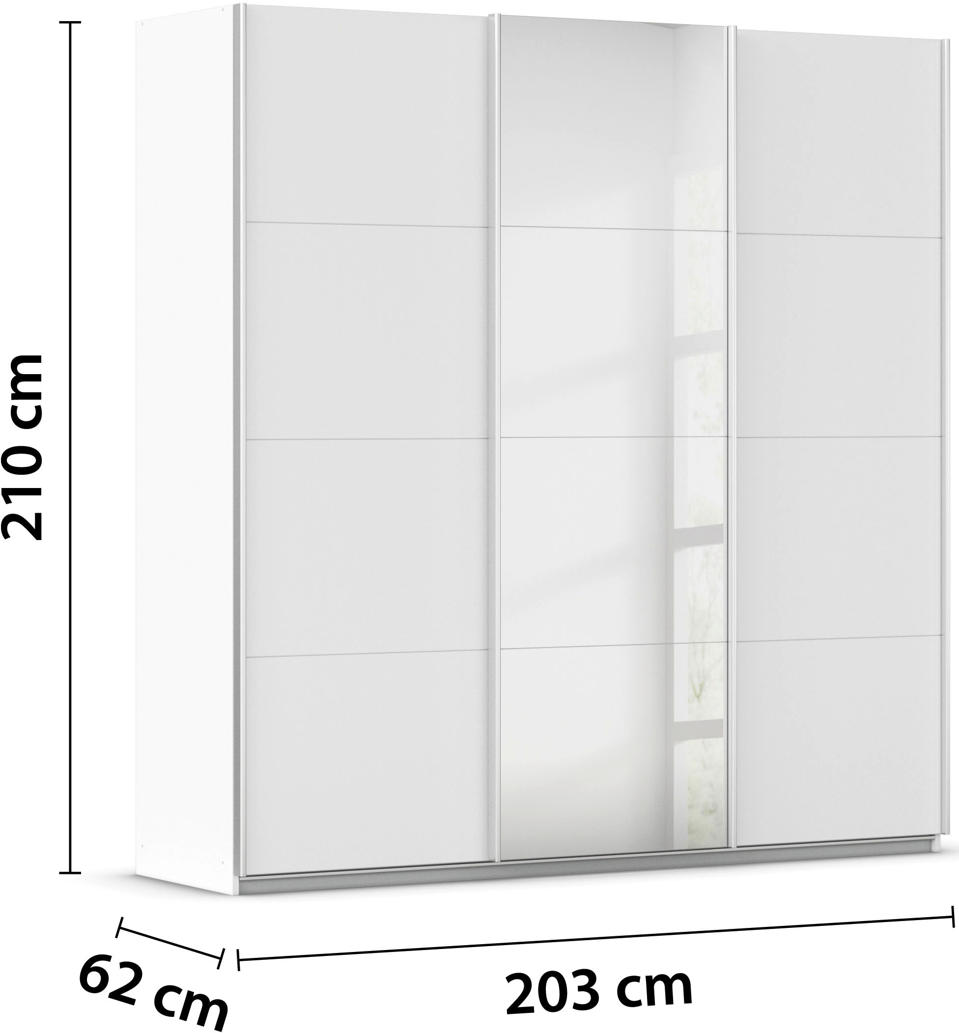 rauch Schwebetürenschrank »Kleiderschrank Schrank Garderobe Wäscheschrank TOMA« inkl. Regaleinsatz sowie zusätzlichen Einlegeböden MADE IN GERMANY