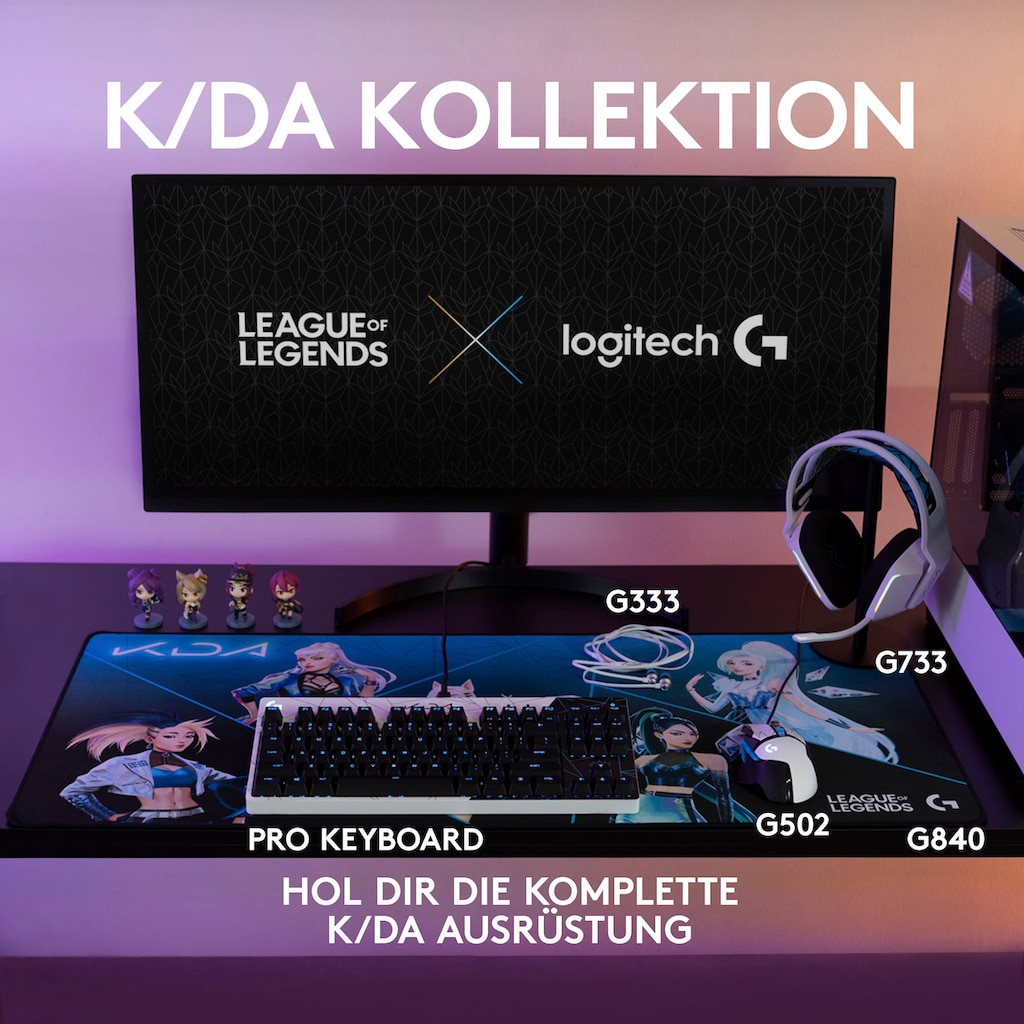 Logitech G Gaming-Headset »G733 K/DA«, Mikrofon abnehmbar